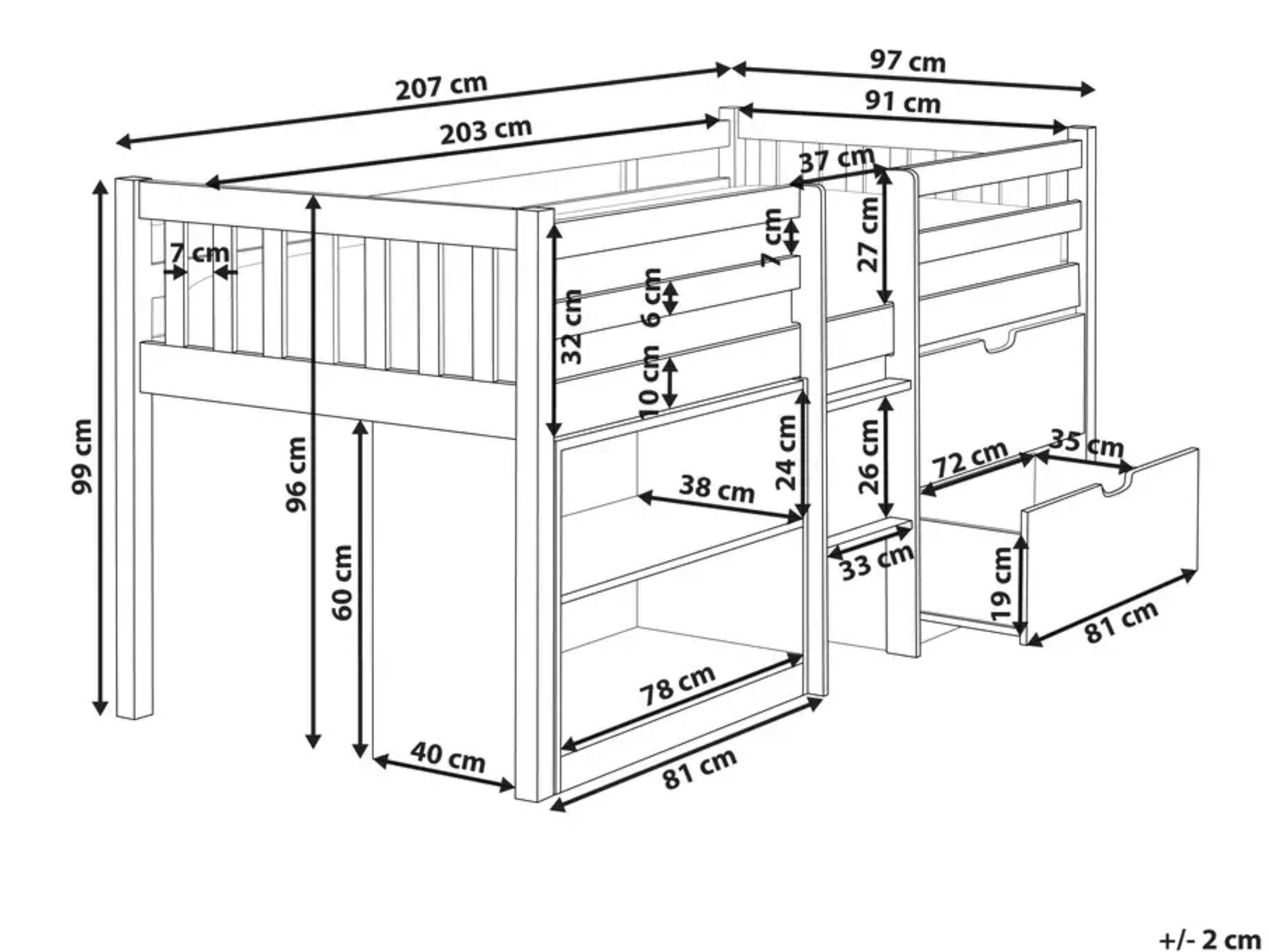 Krevet na platformi Berwyn 2199 (Bijela + Ružičasta)