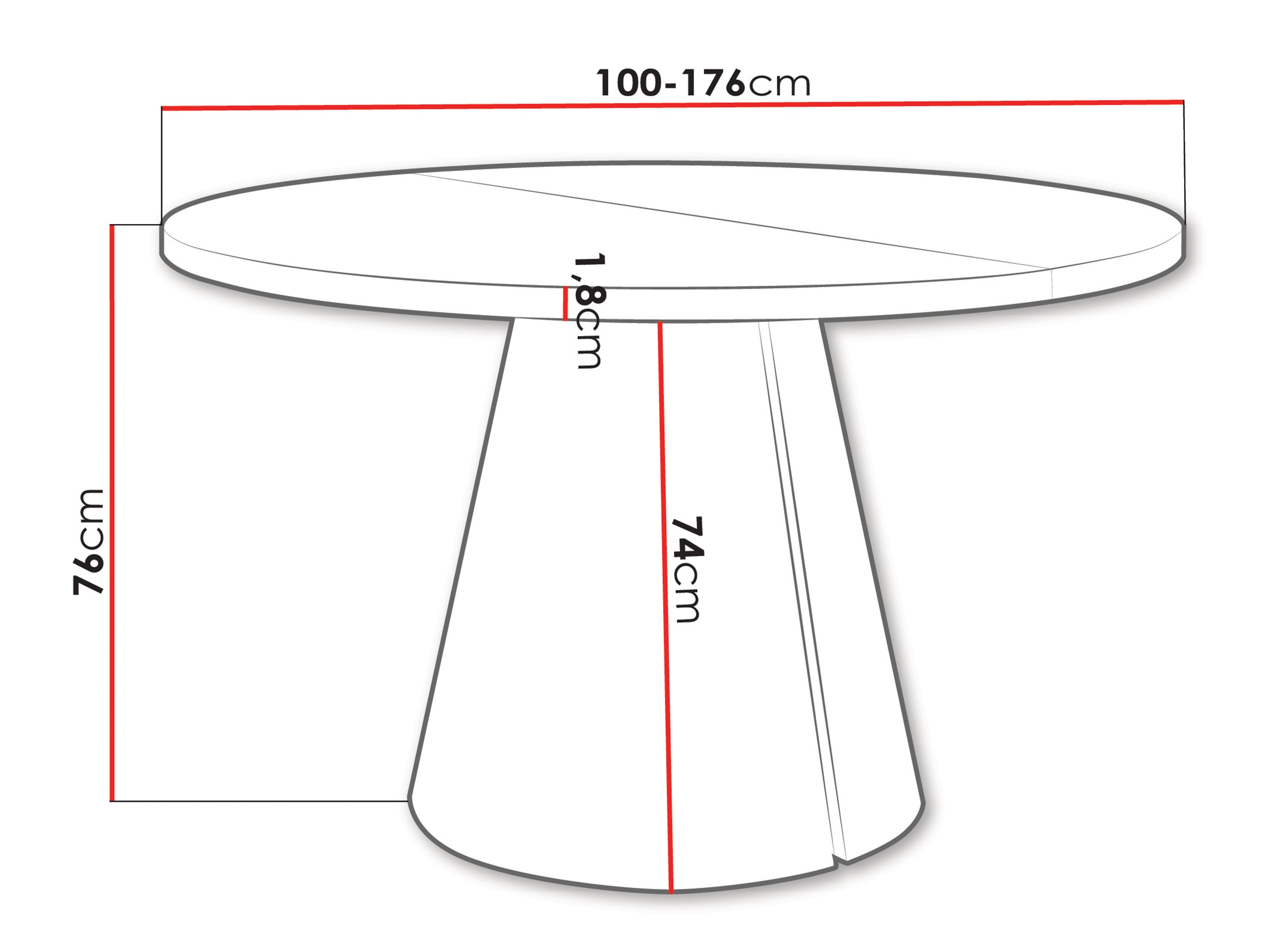 Stol Oswego 165 (Bijela)