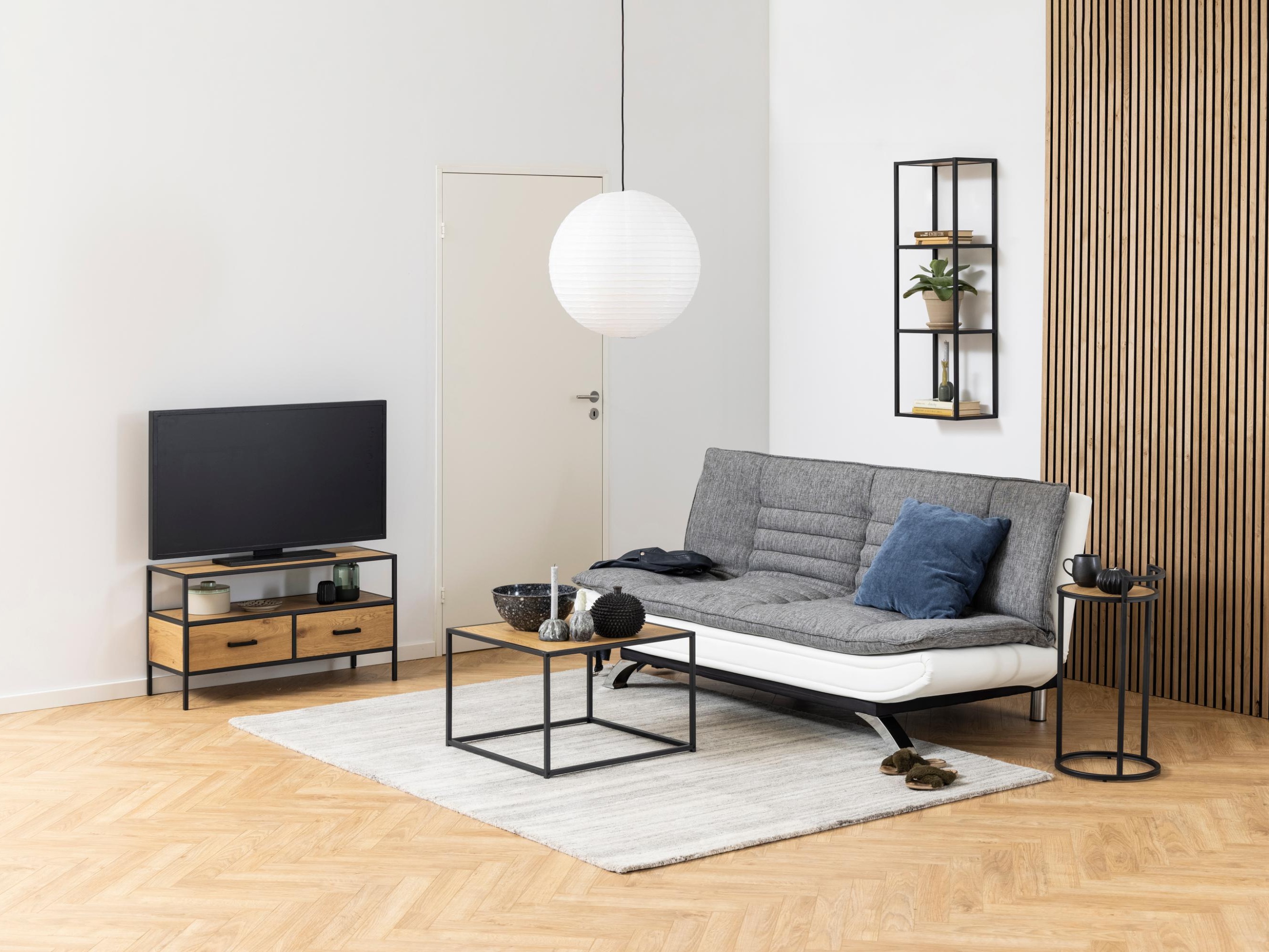 Kauč na razvlačenje Norsica 228 (Bijela + Svijetlo siva)