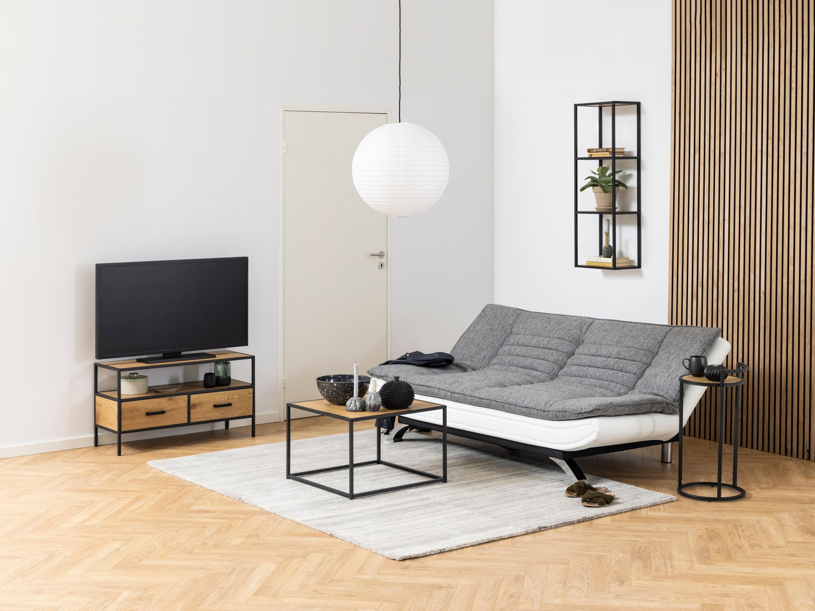 Kauč na razvlačenje Norsica 228 (Bijela + Svijetlo siva)