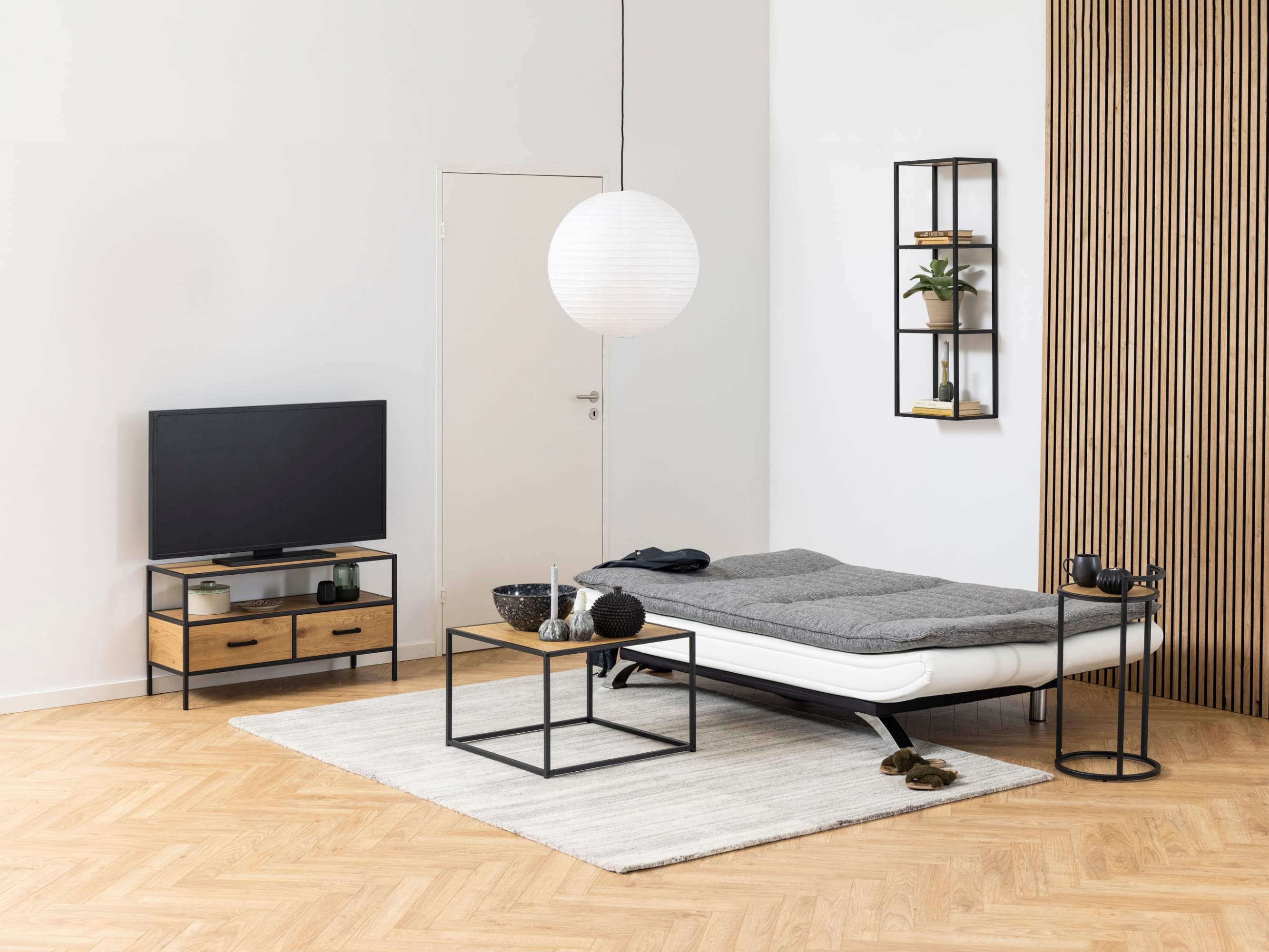 Kauč na razvlačenje Norsica 228 (Bijela + Svijetlo siva)