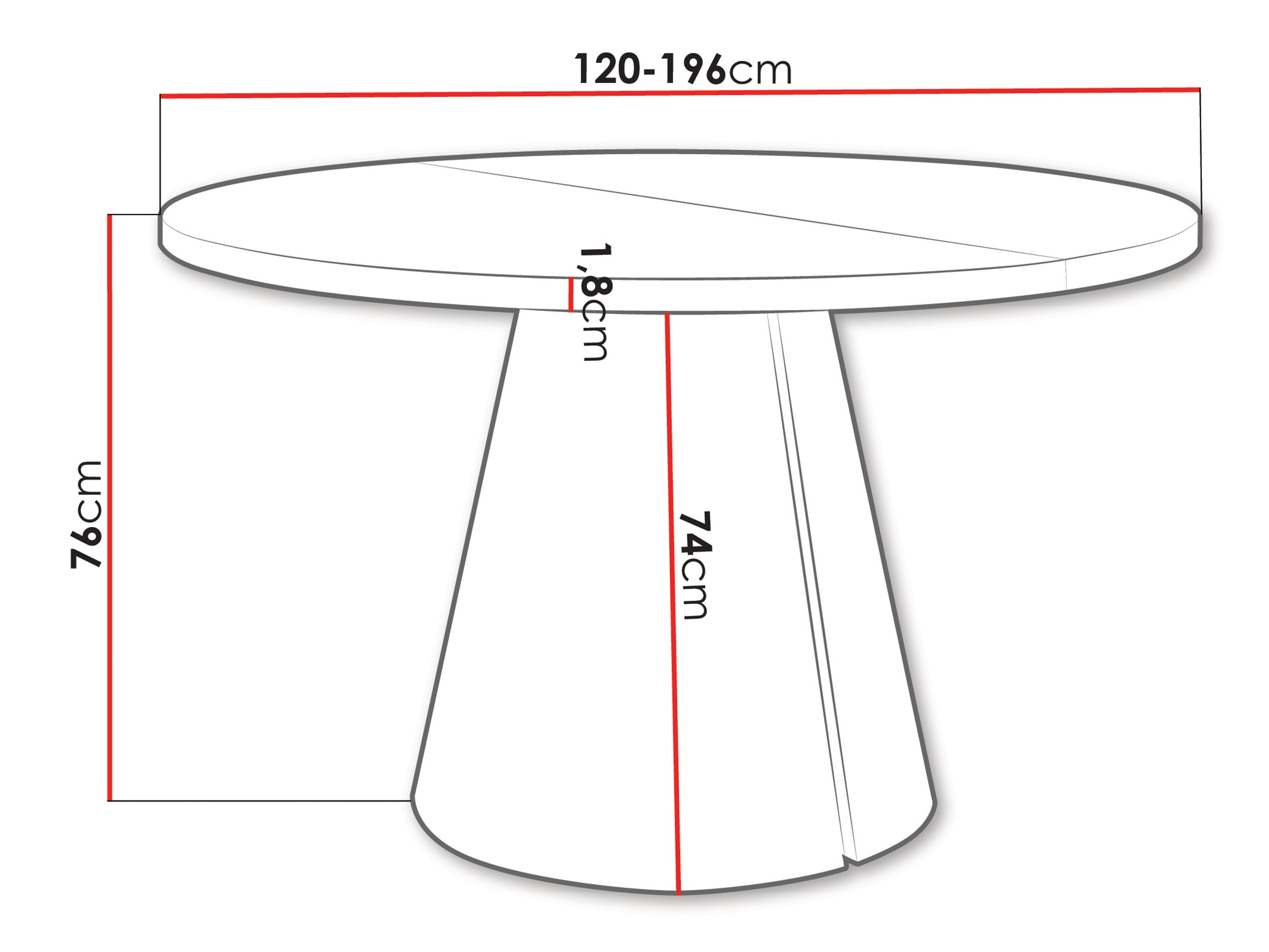 Stol Oswego 168 (Bijela)