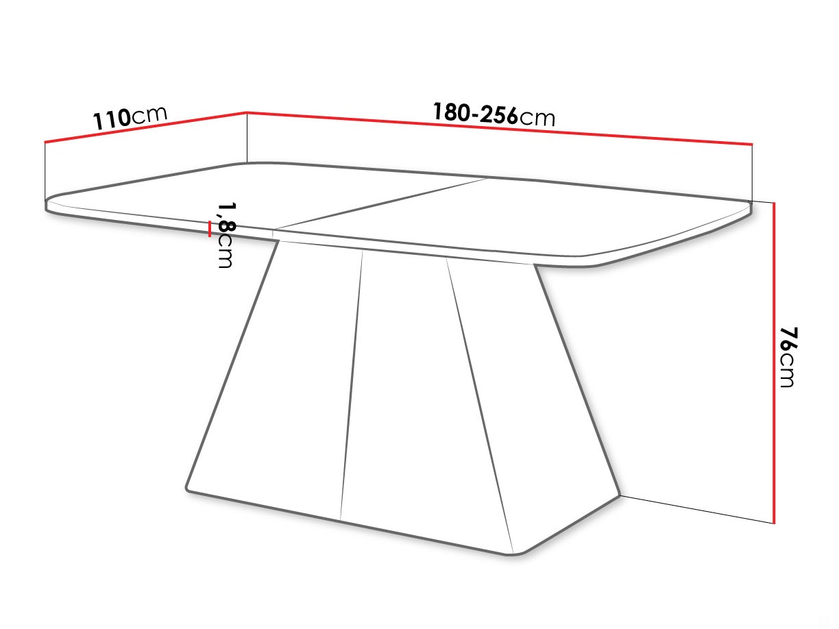 Stol Oswego 170 (Bijela)
