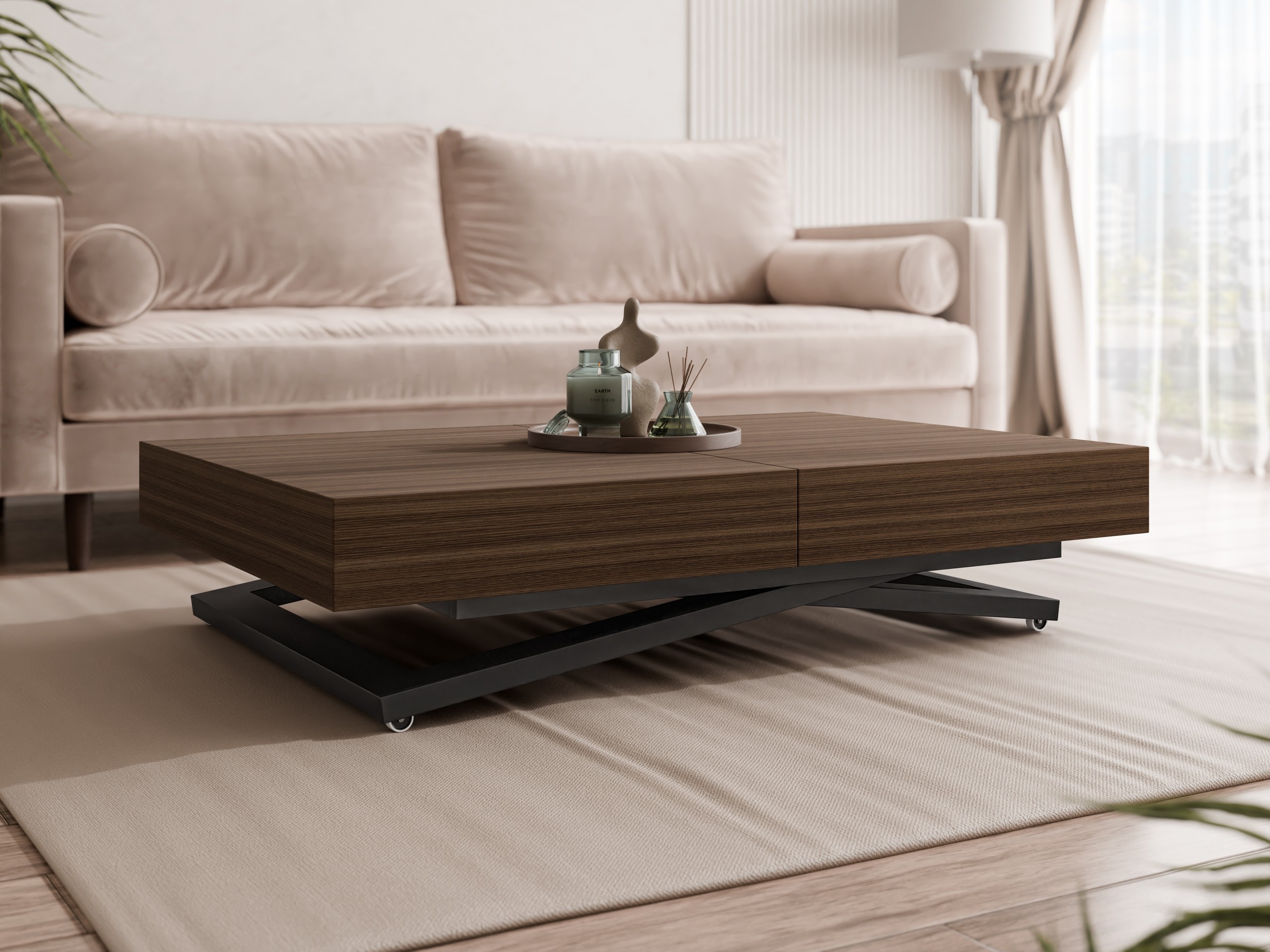 Transformirajući stolić za kavu Oswego 171 (Orah)