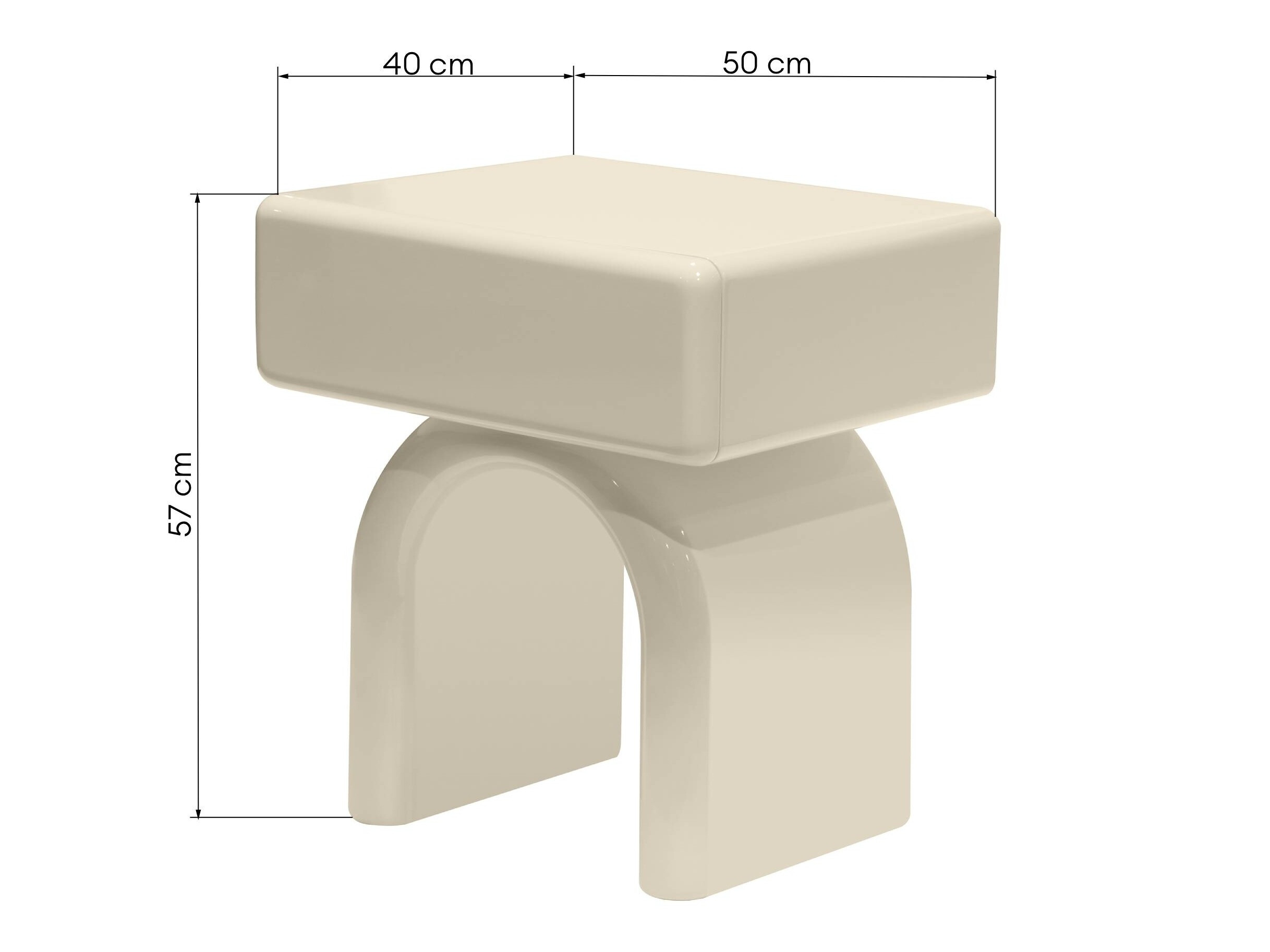 Noćni ormarić Burleson 578 (Sjajna krem)