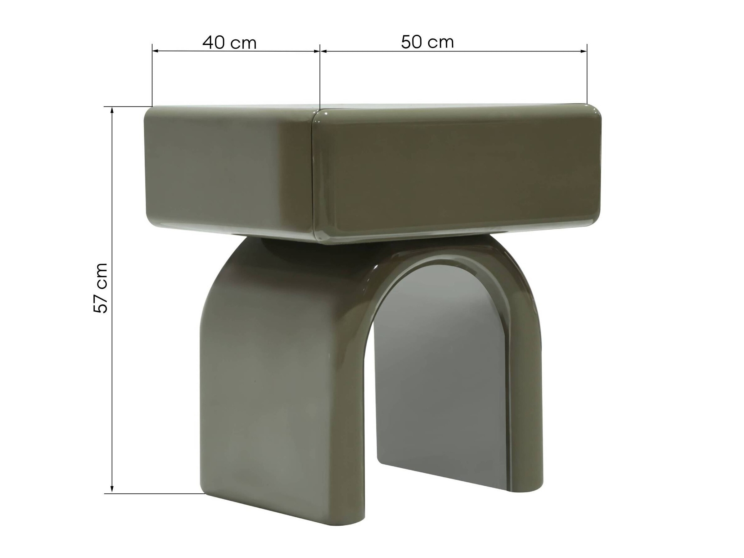 Noćni ormarić Burleson 578 (Sjajno zelena)