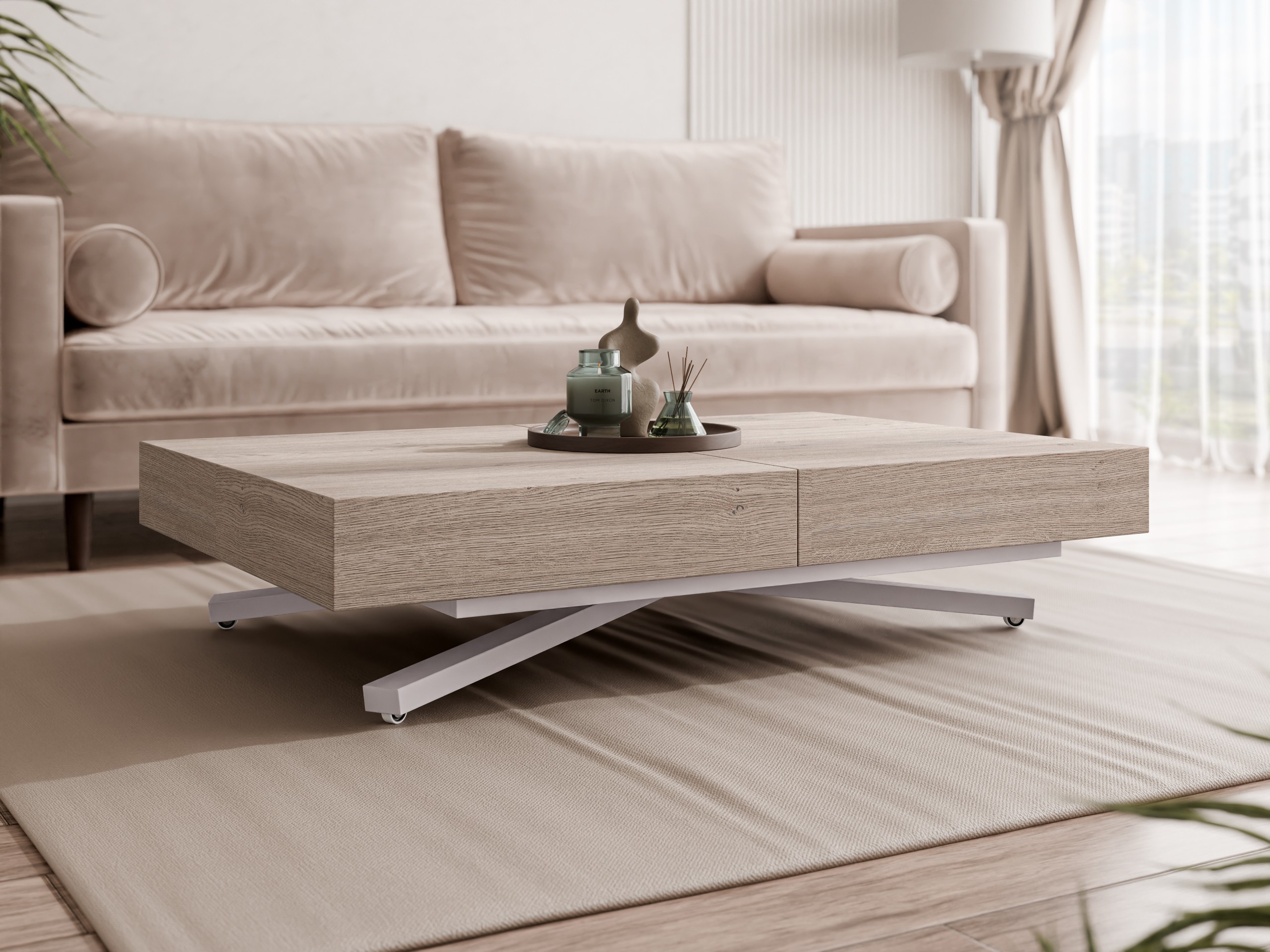 Transformirajući stolić za kavu Oswego 177 (Hrast)