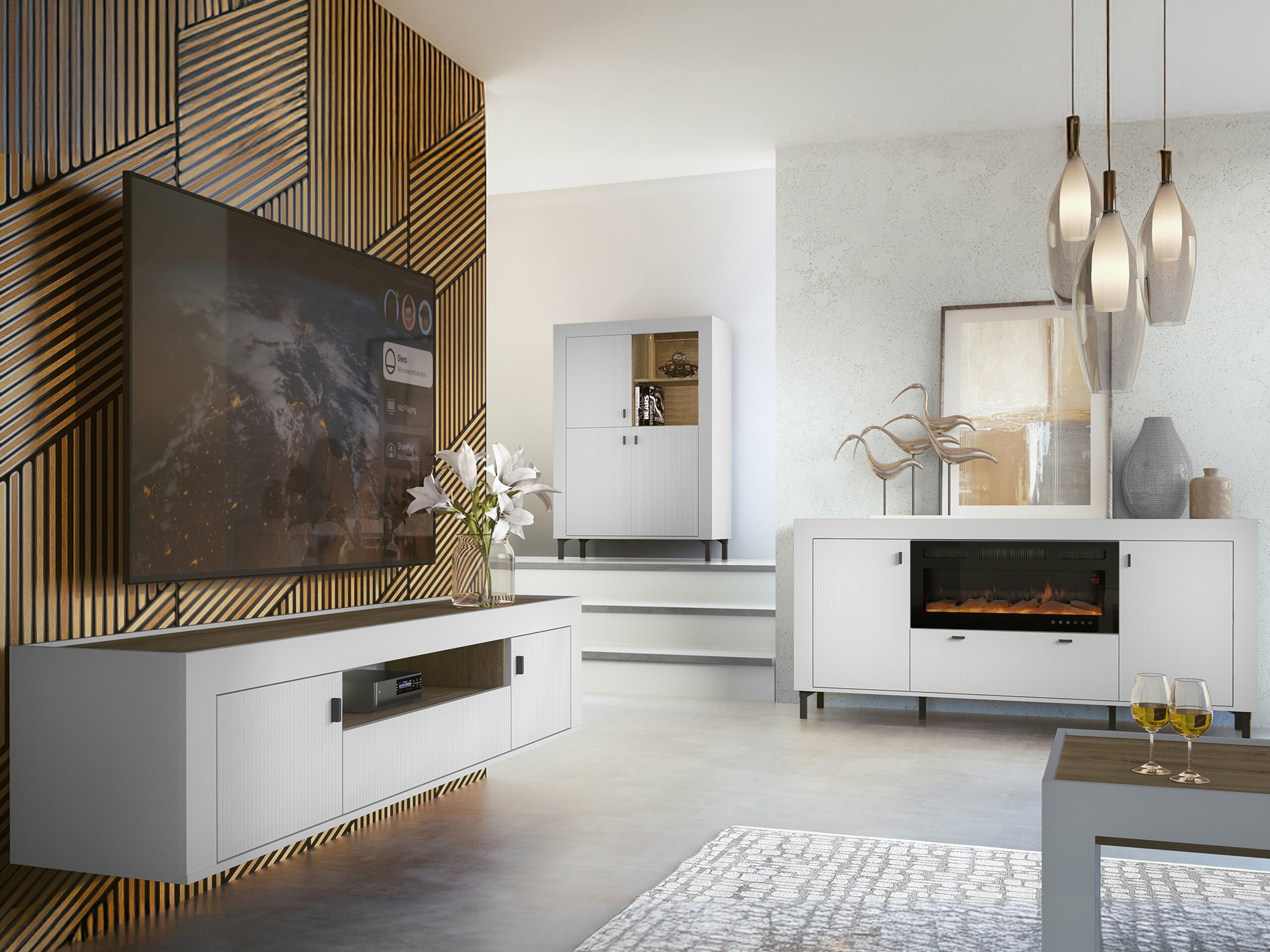 Set za dnevni boravak Mormavu 115 (Mat bijela)