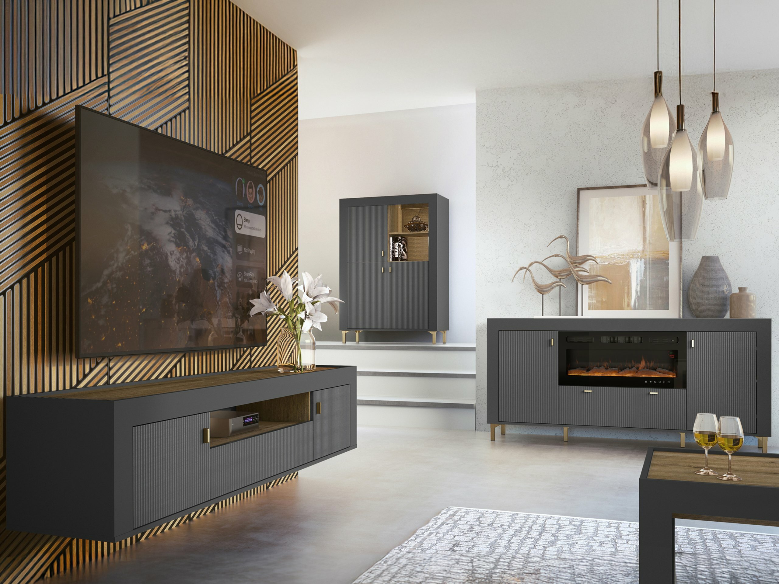 Set za dnevni boravak Mormavu 115 (Mat crna)