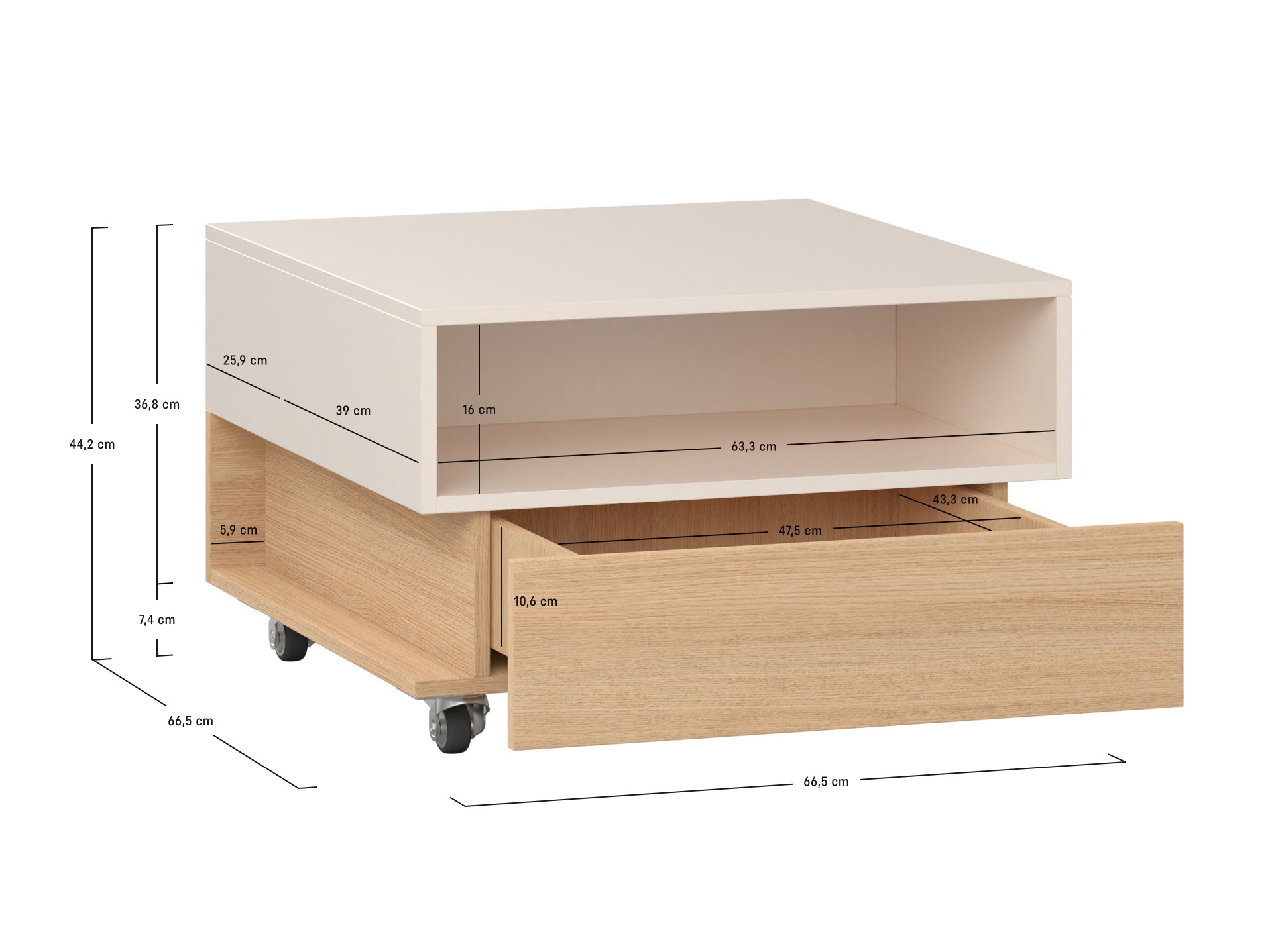 Stolić za kavu Veldalo 125 (Svijetli hrast)