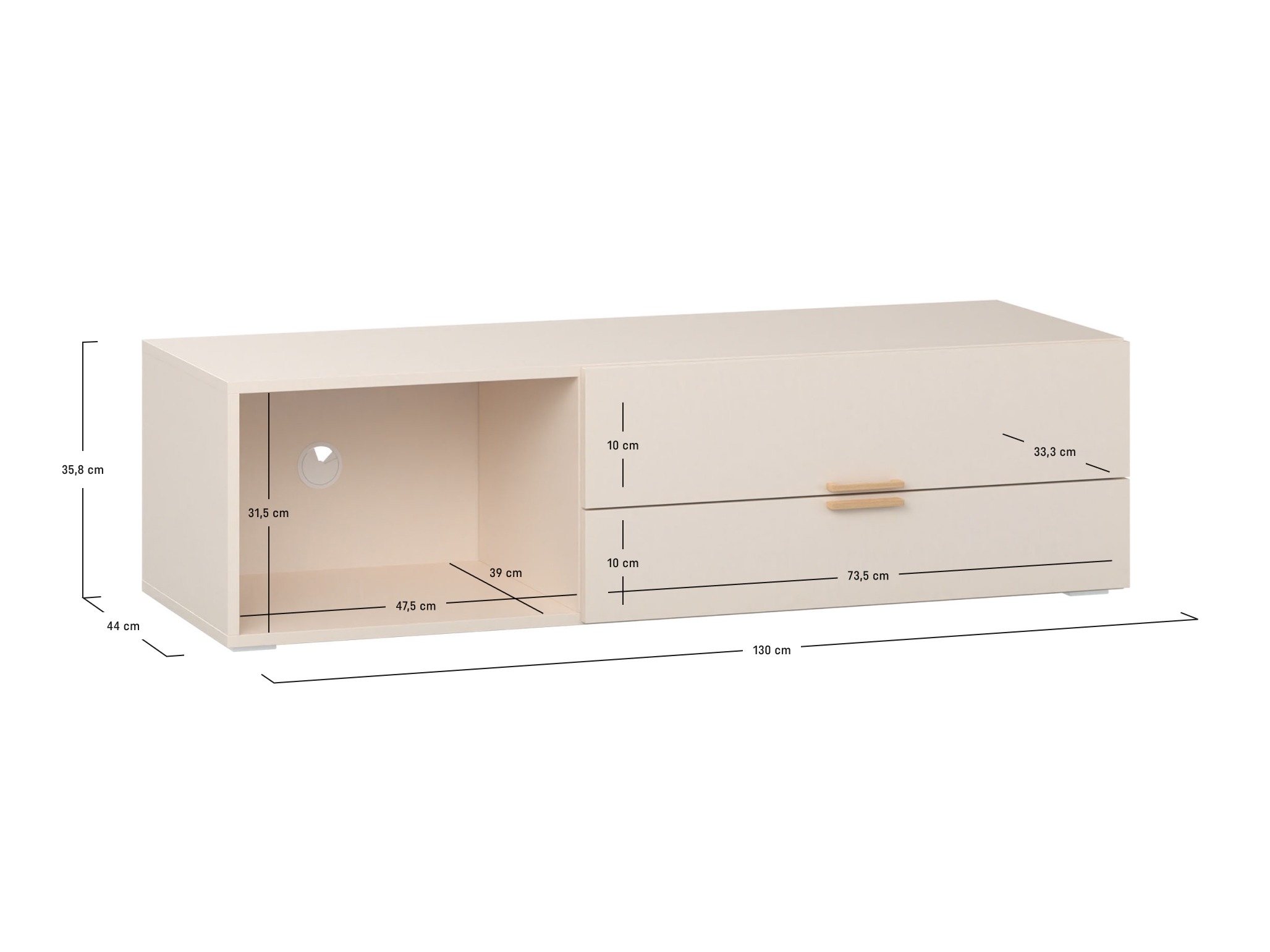 TV stol Veldalo 124 (Svijetli hrast)