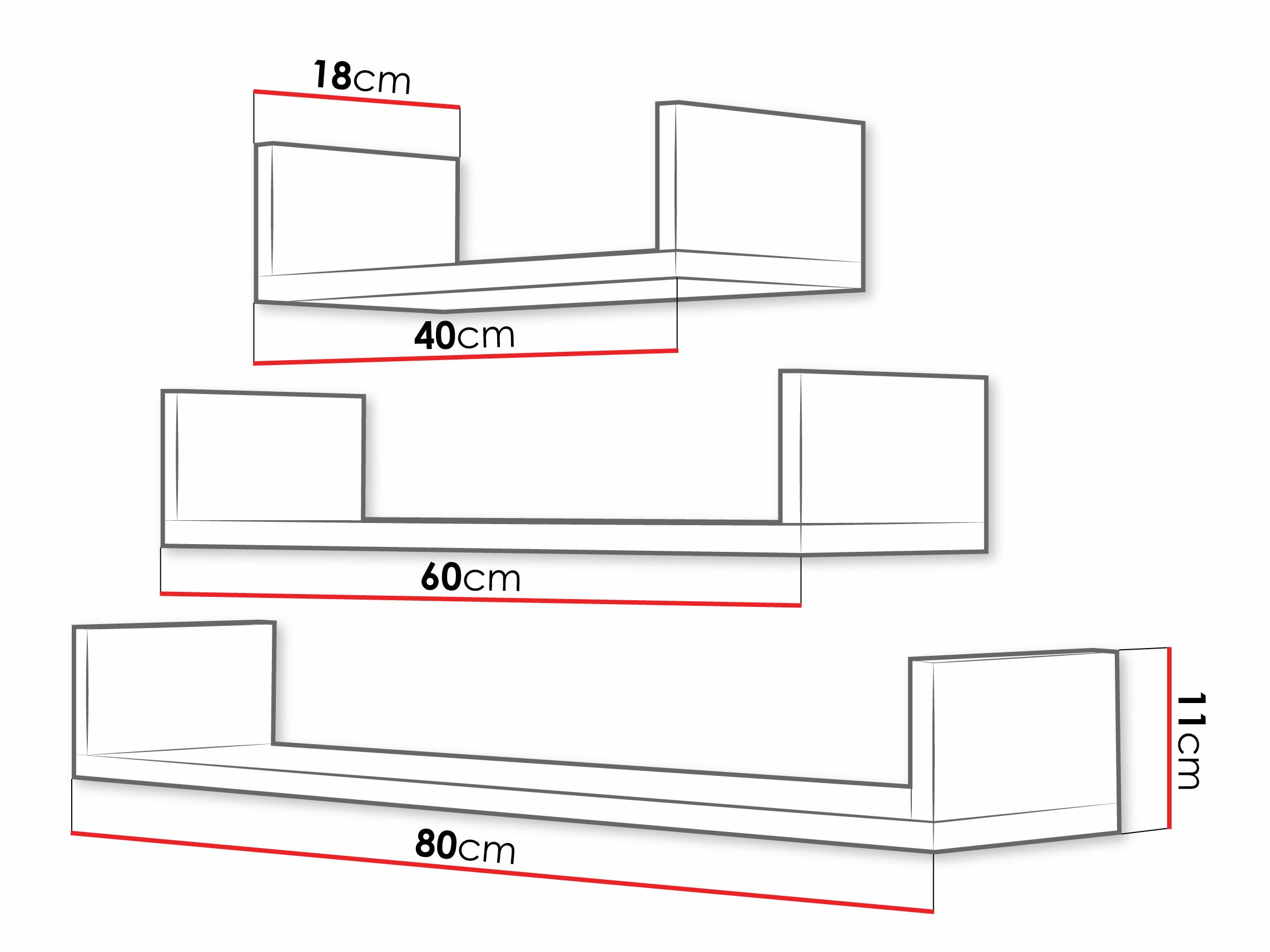 Set visećih polica Sarasota 105 (Bijela)