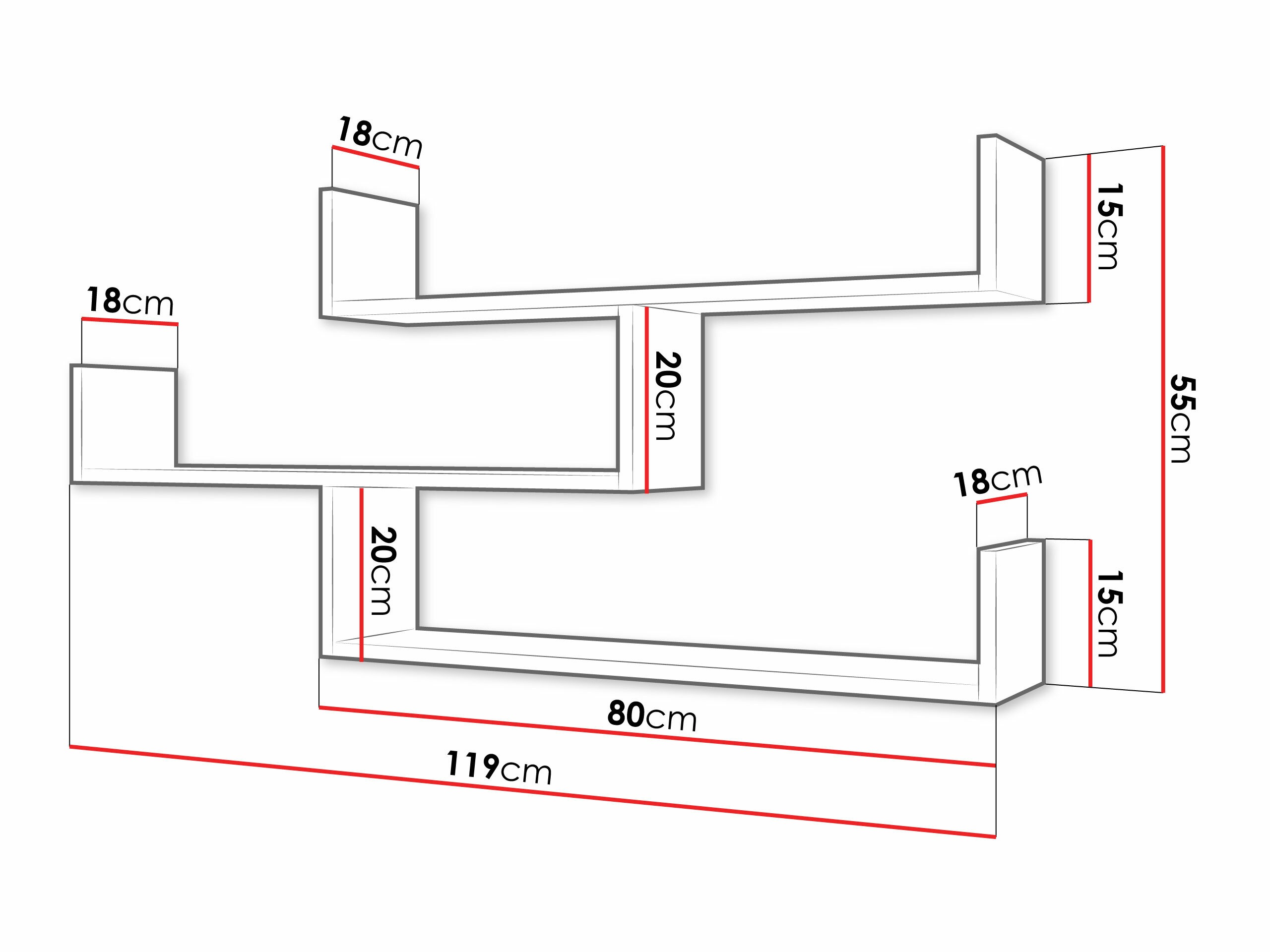Zidna polica Lexicon I (Bijela)