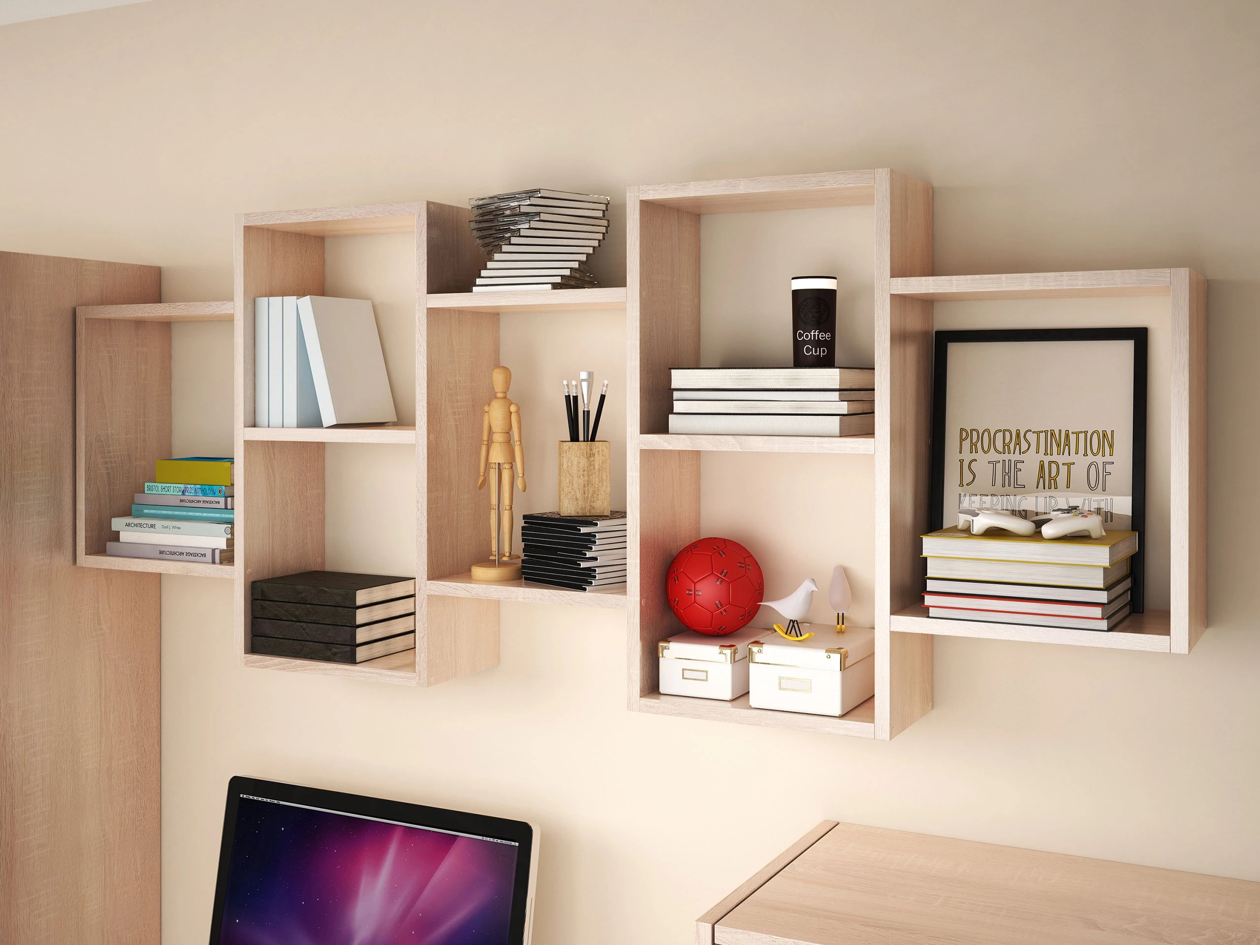 Zidna polica Lexicon (Sonoma hrast)