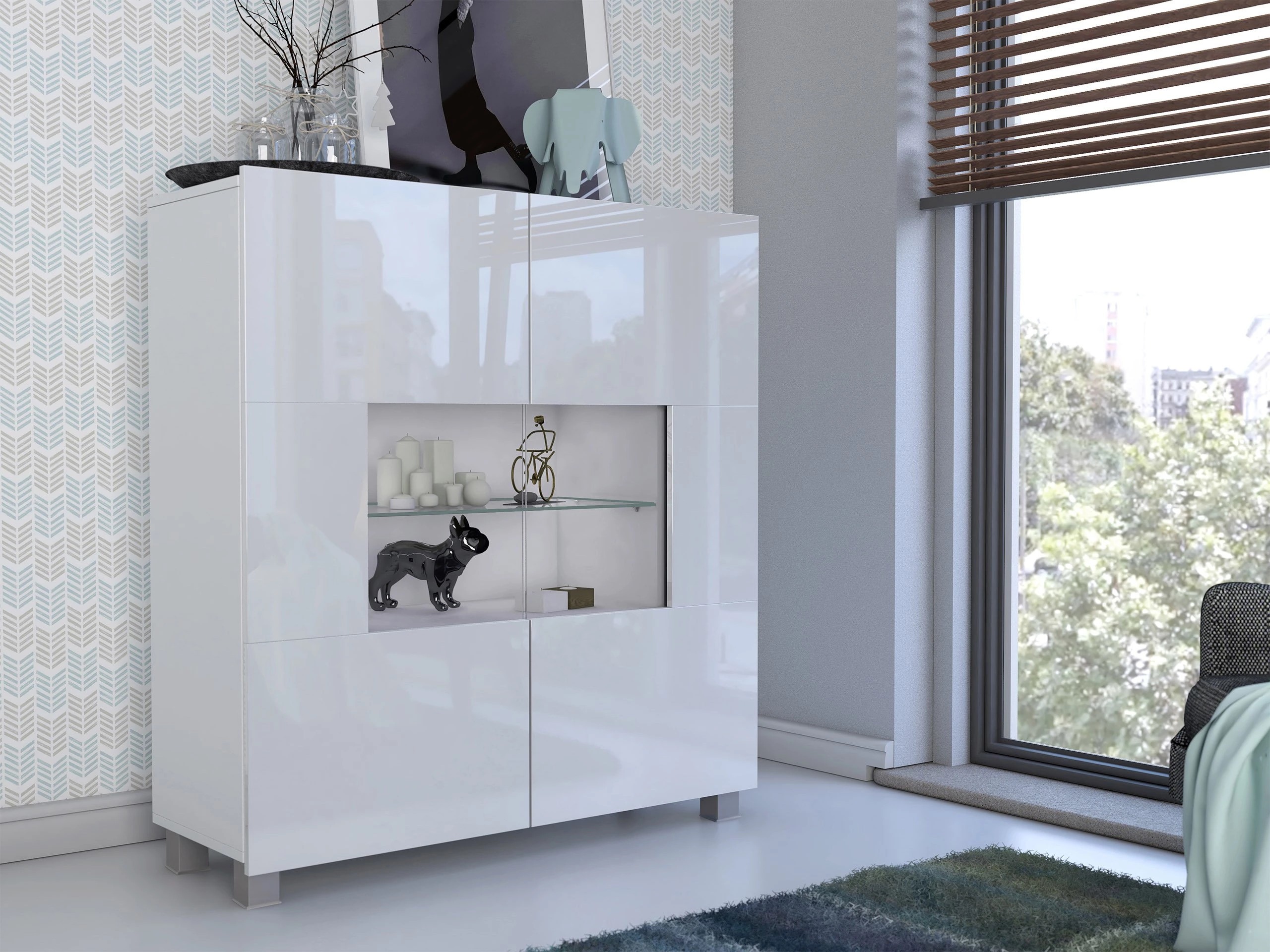 Ormarić Tivdalu 100 (Bijela + Sjajno bijela)