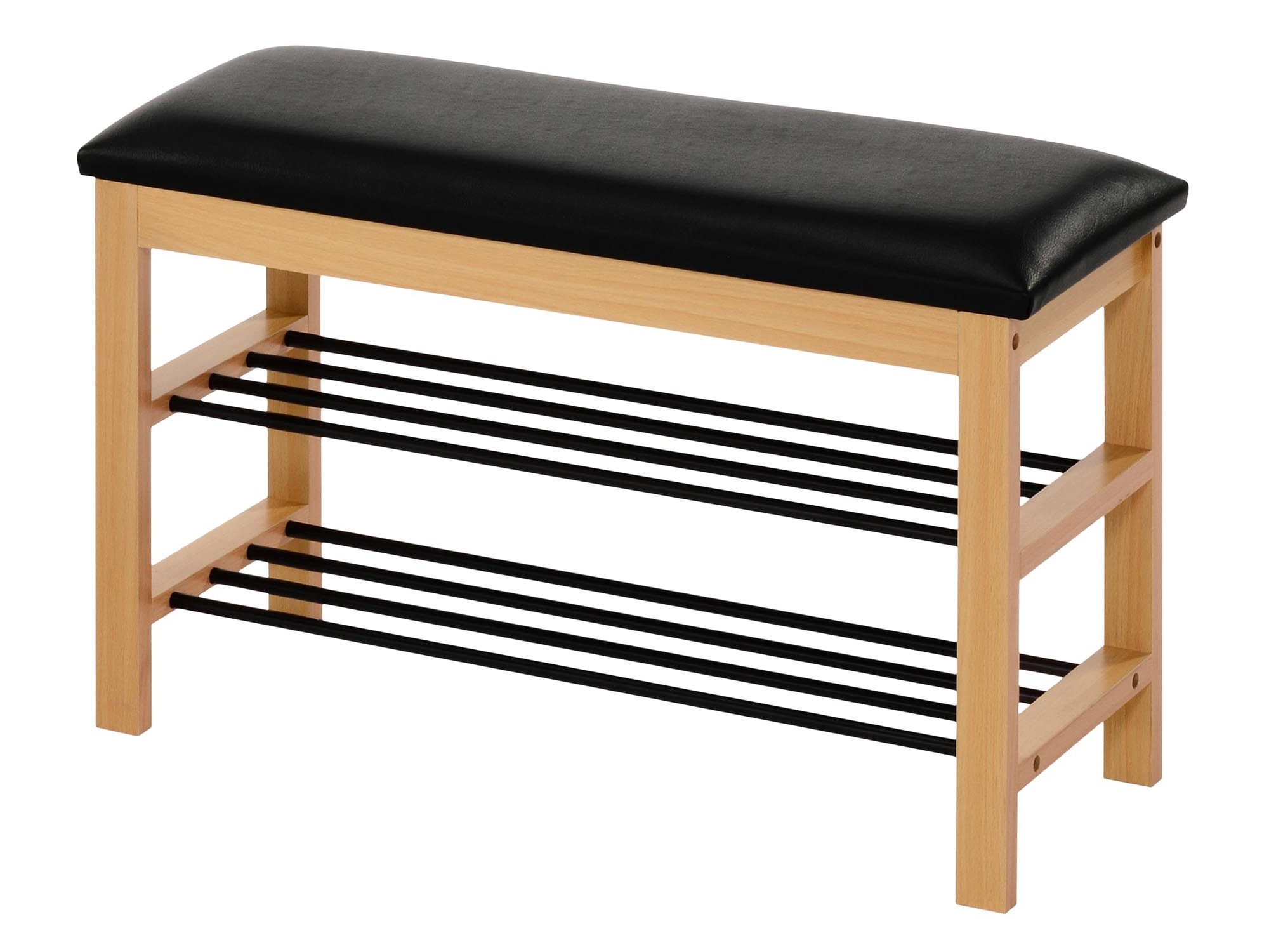 Polica za cipele Houston 967 (Puno drvo + Crna)