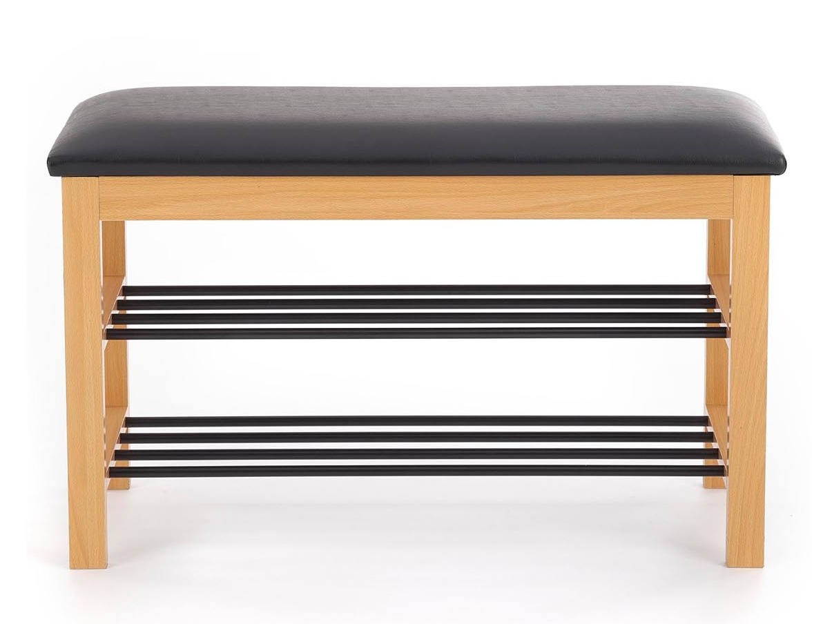 Polica za cipele Houston 967 (Puno drvo + Crna)