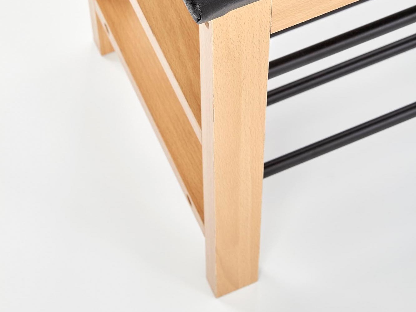 Polica za cipele Houston 967 (Puno drvo + Crna)