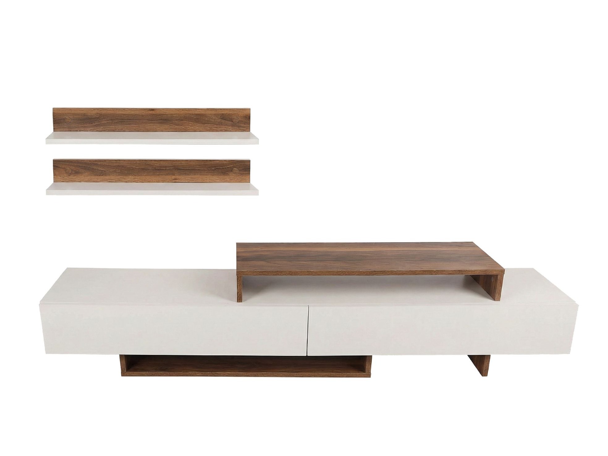 TV stol Kailua 998 (Bijela + Tikovina)