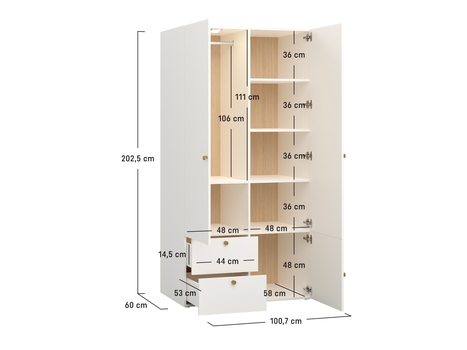 Ormar Tornolo 109 (Bijela + Siva)
