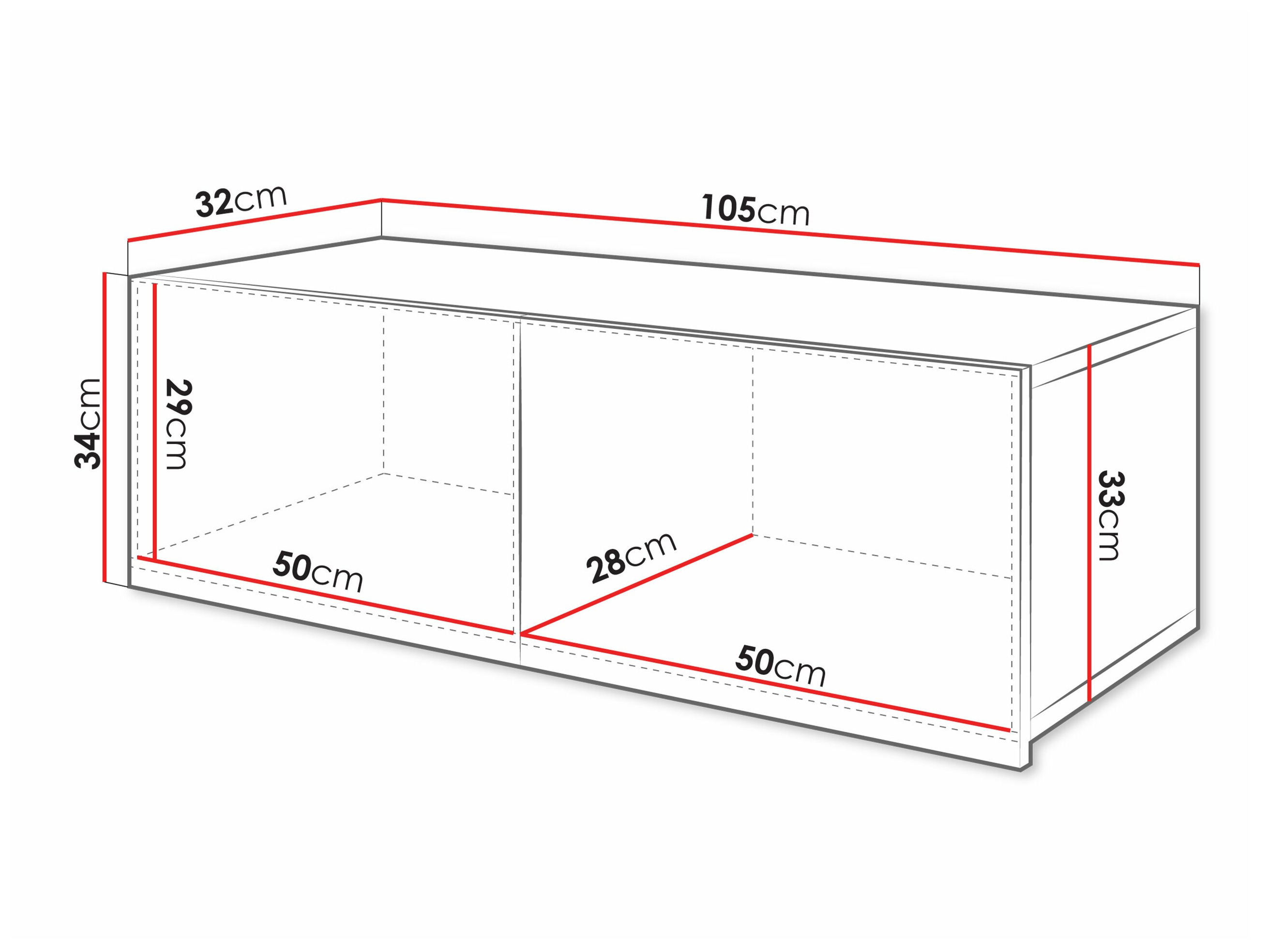 Zidni ormarić Tivdalu 101 (Crna + Sjajno crna)