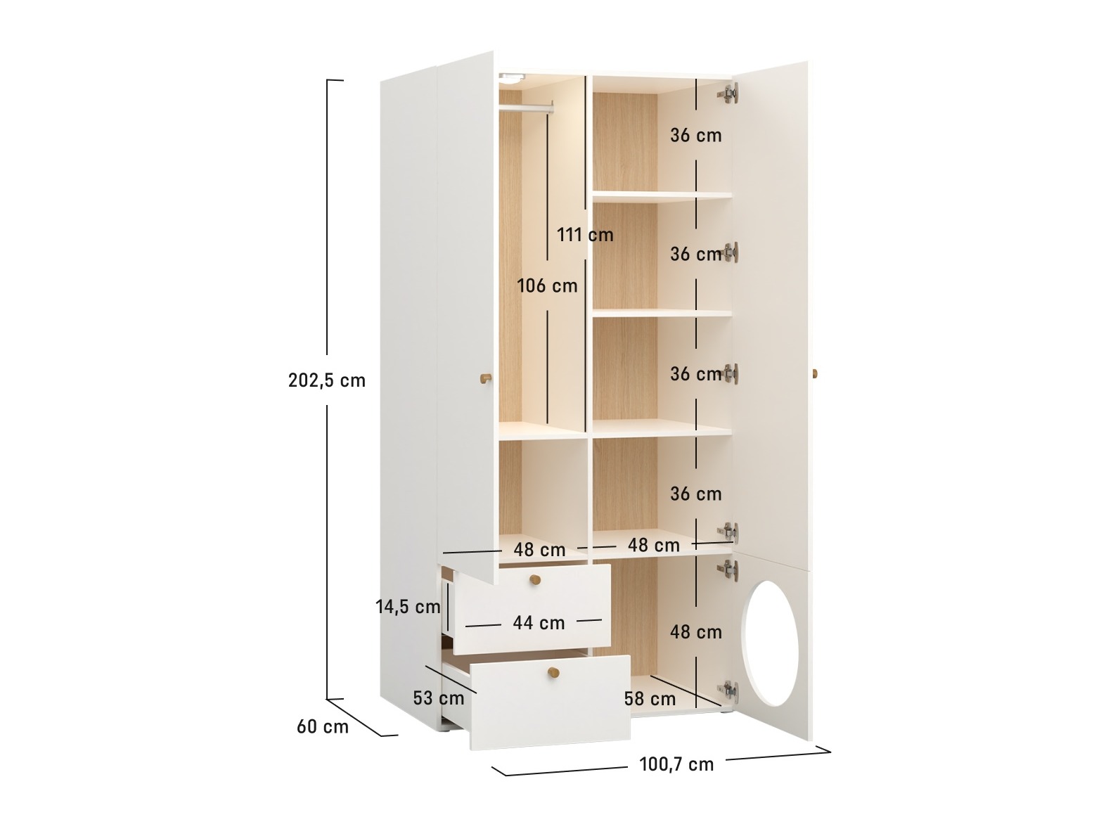 Ormar Tornolo 110 (Bijela + Siva)