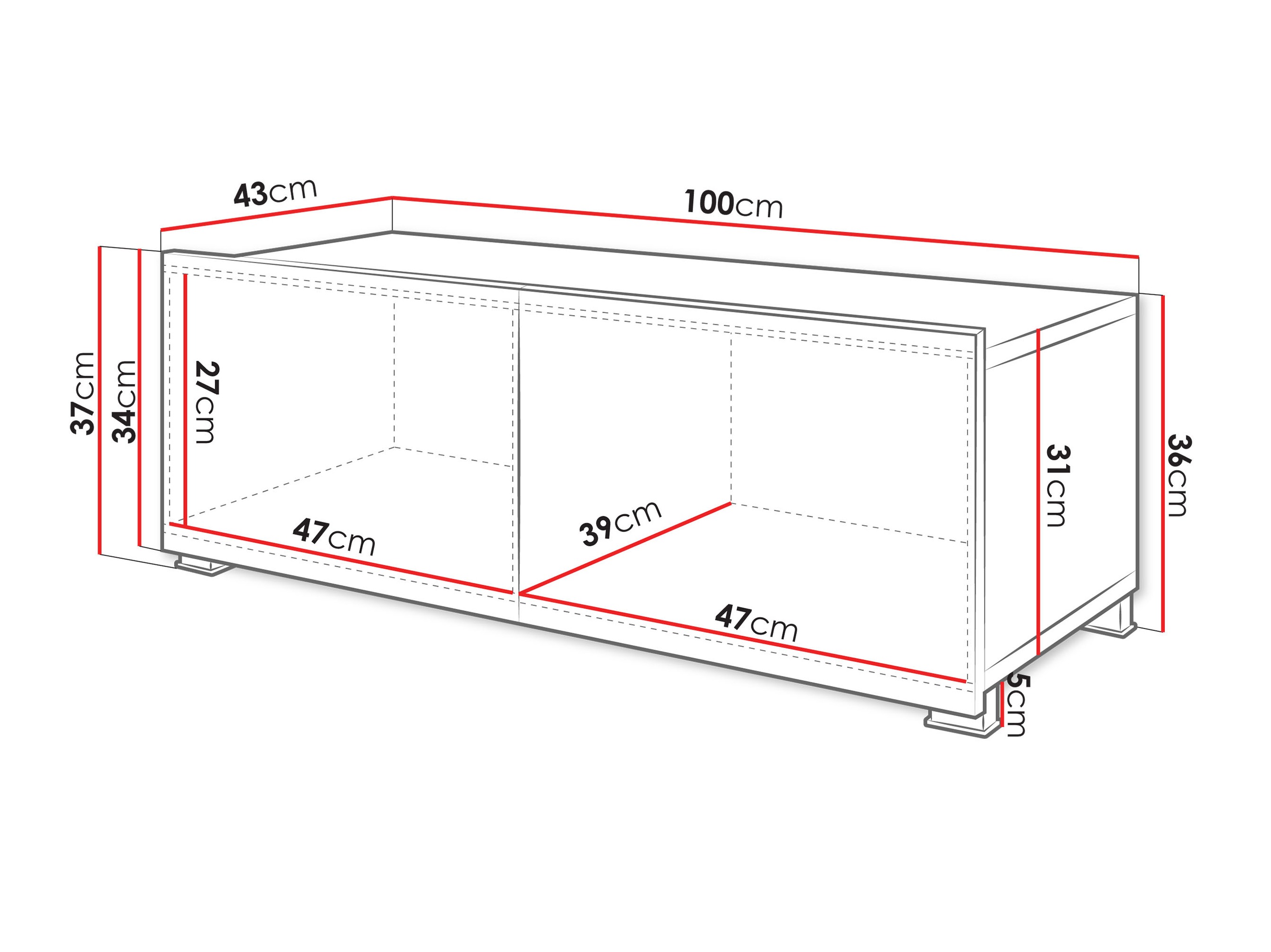 TV stol Remus I (Crna + Sjajno crna)