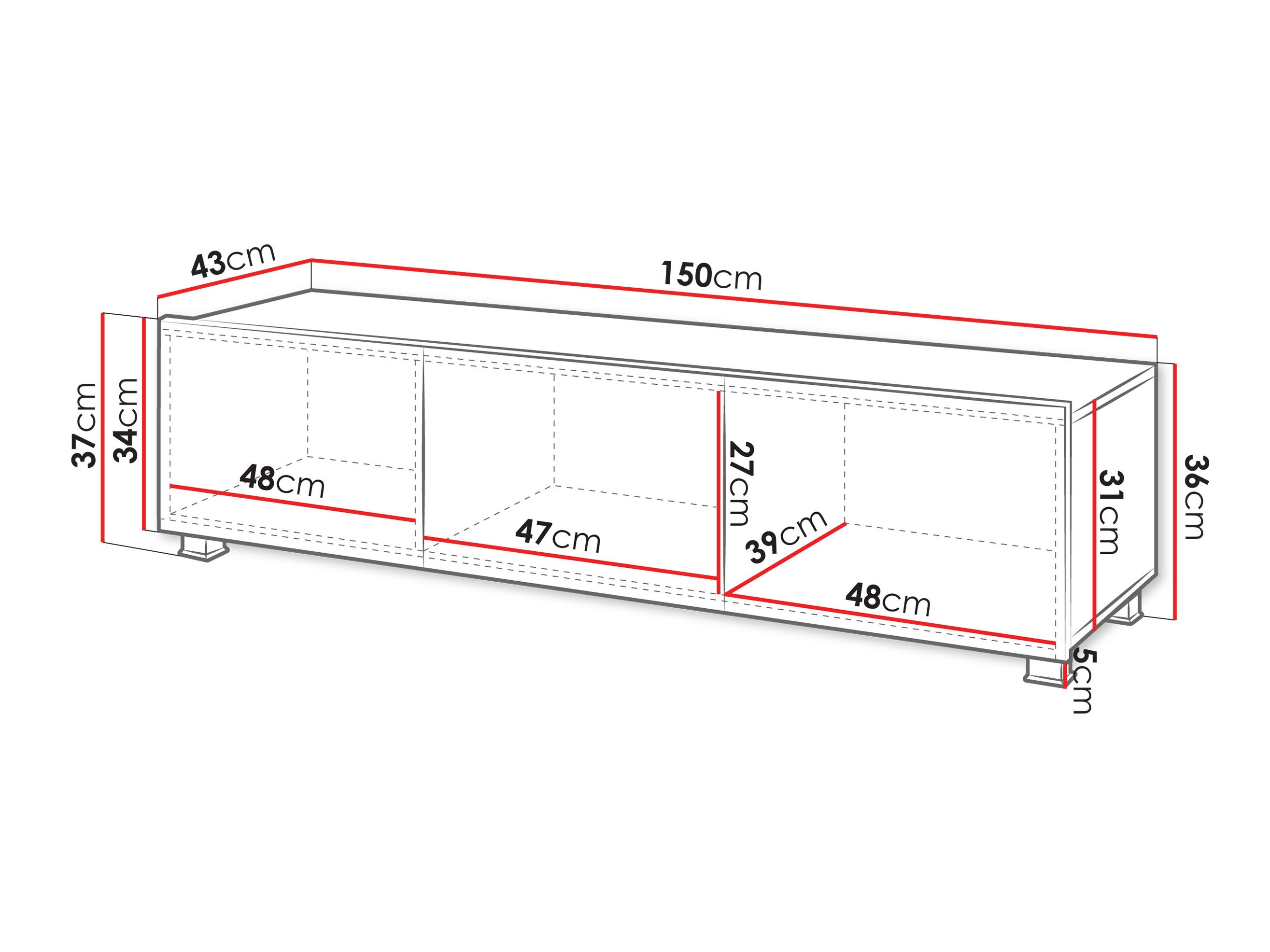 TV stol Tivdalu 103 (Bijela + Sjajno bijela)