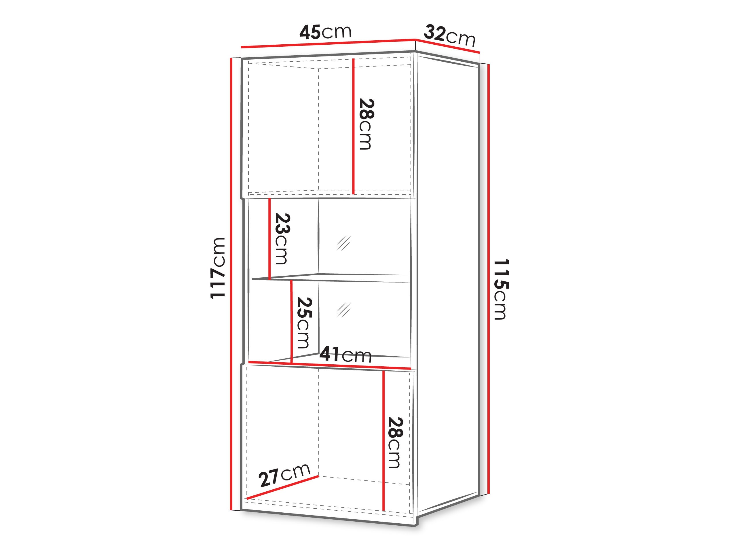 Zidni ormarić Remus I (Crna + Sjajno crna)