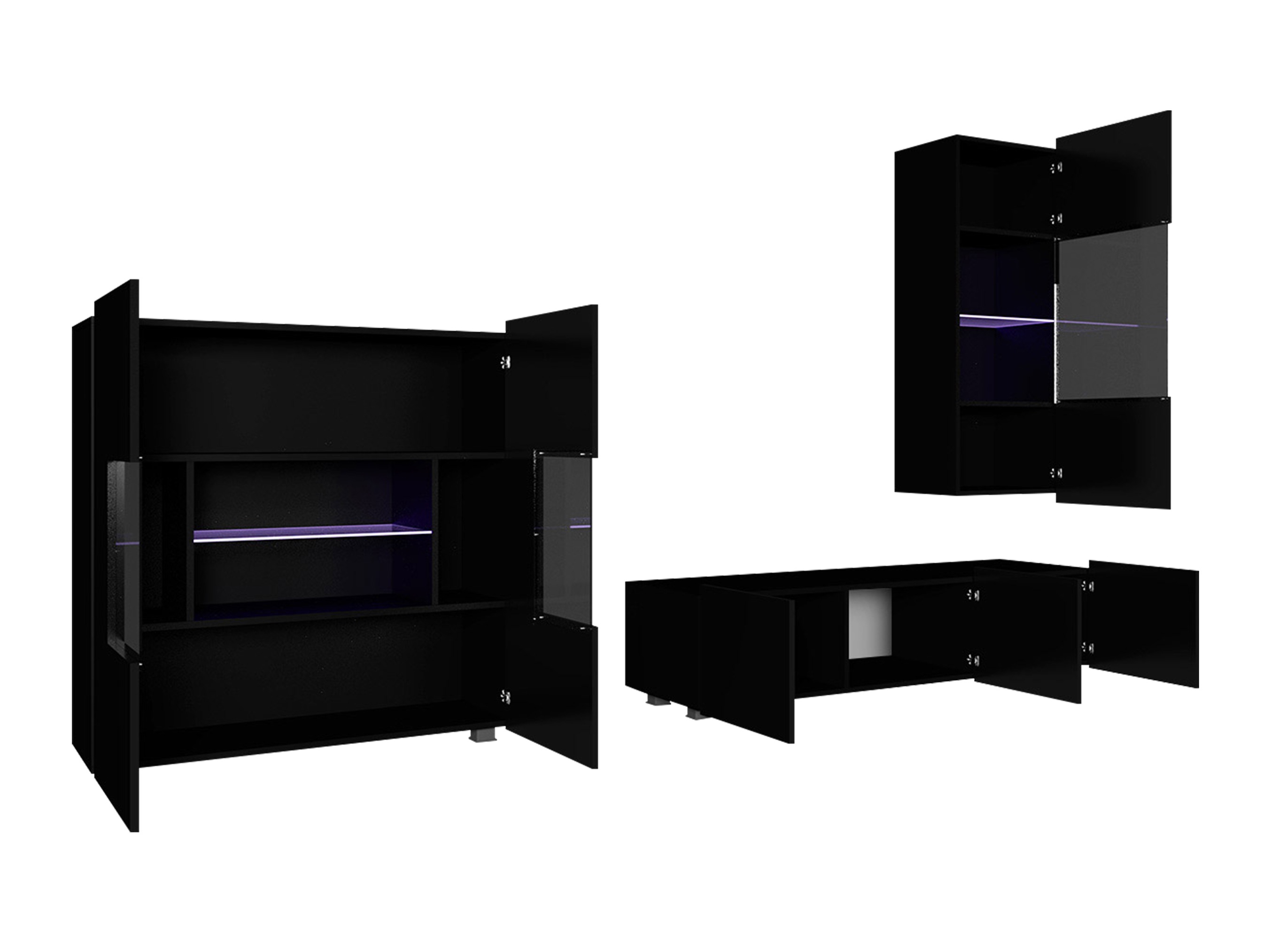 Set za dnevni boravak Remus VII (Bijela + Sjajno bijela)