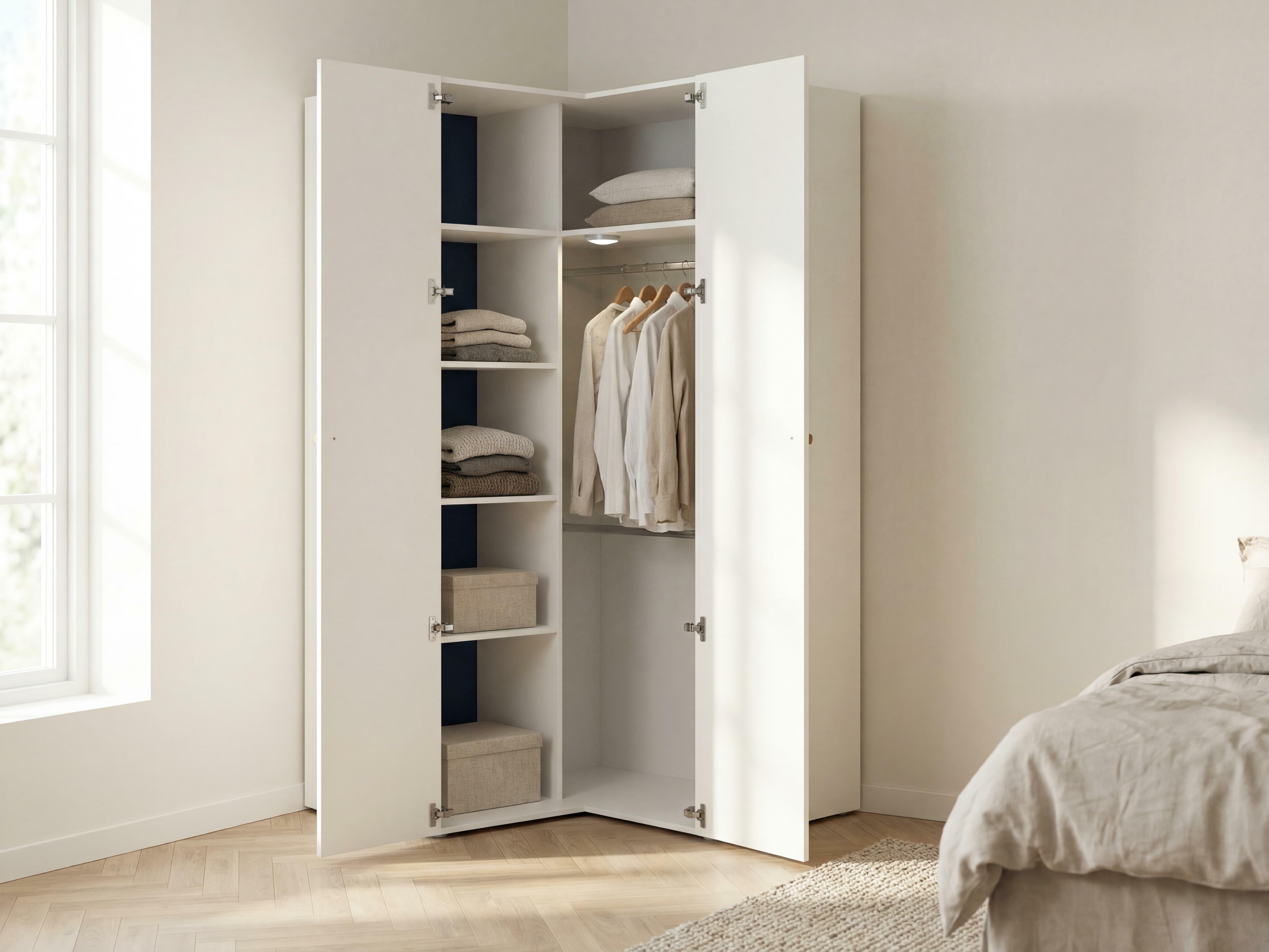 Kutni ormar Tornolo 113 (Bijela + Indigo)