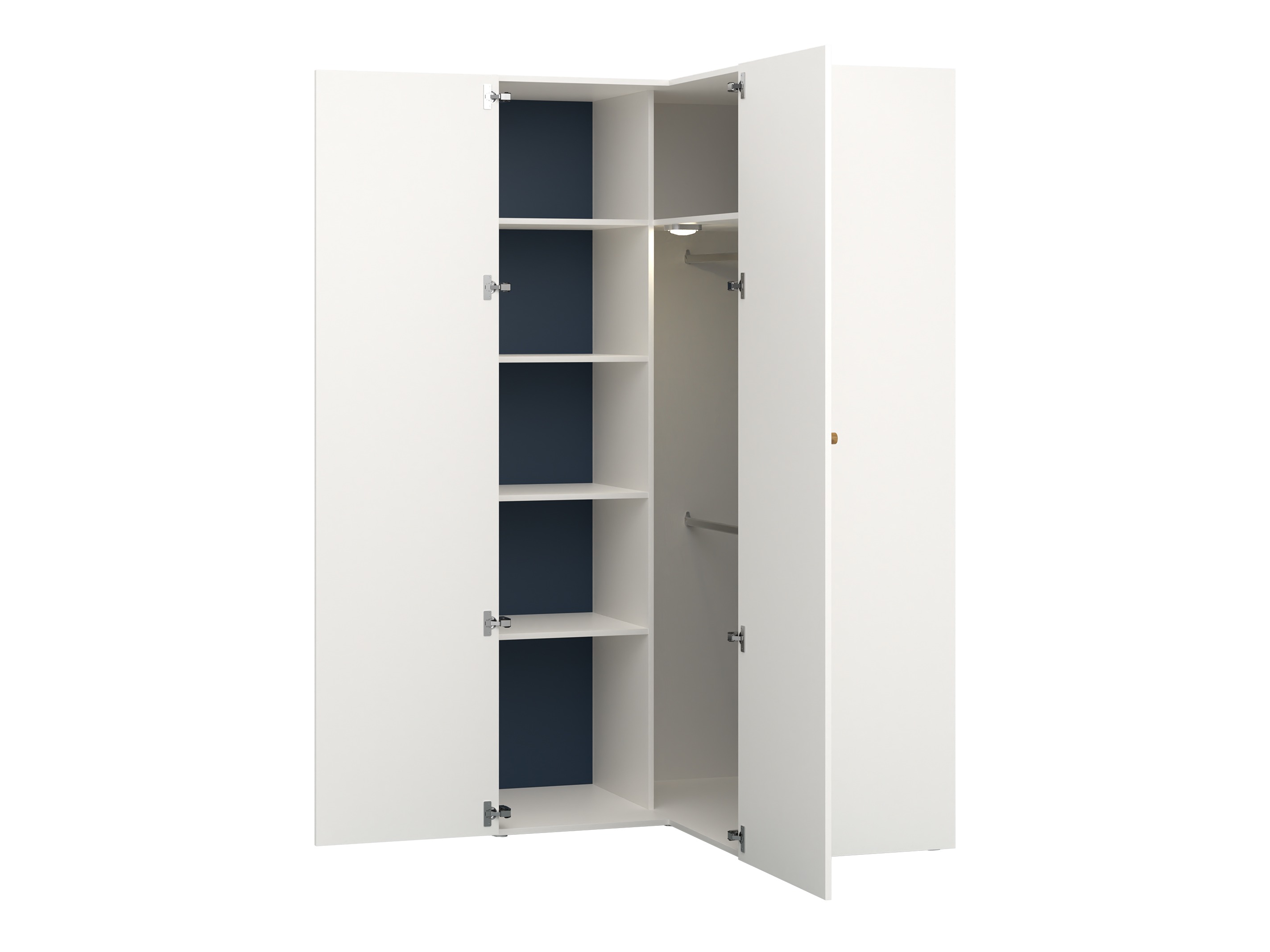 Kutni ormar Tornolo 113 (Bijela + Indigo)
