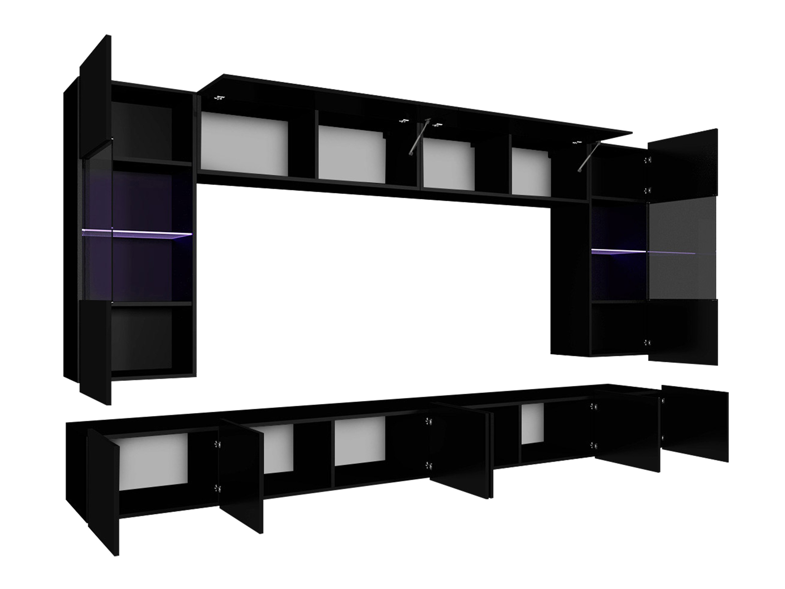 Set za dnevni boravak Remus I (Bijela + Sjajno bijela)