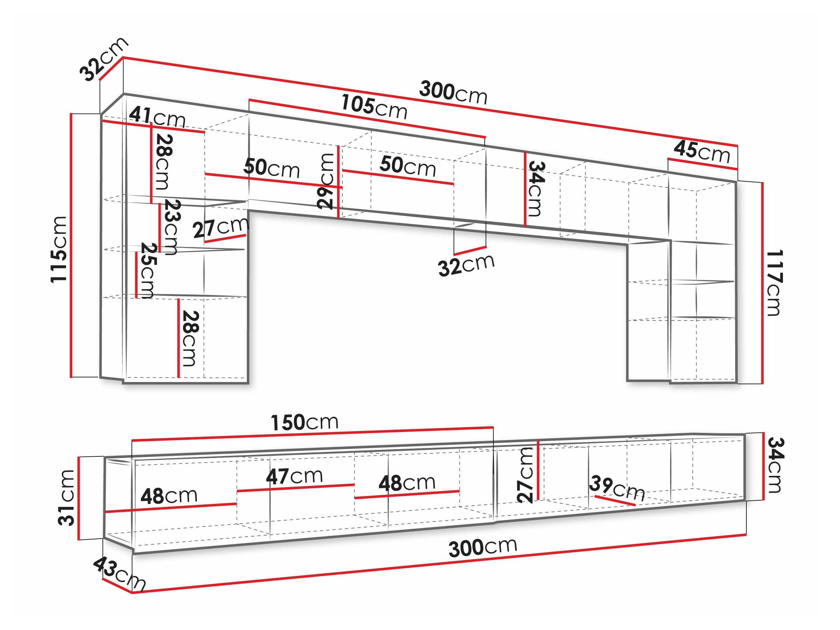 Set za dnevni boravak Remus I (Bijela + Sjajno bijela)