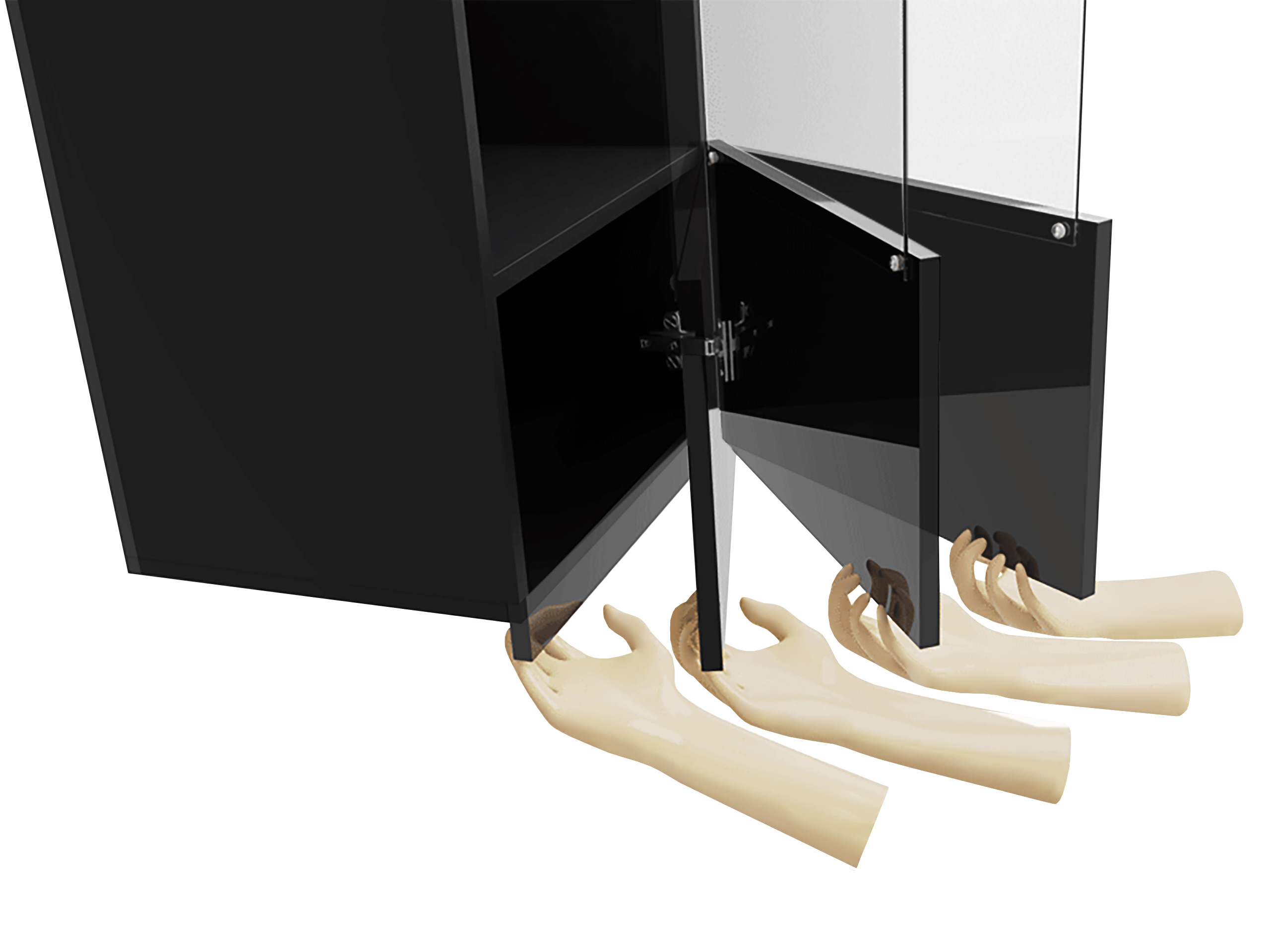 Set za dnevni boravak Remus V (Crna + Sjajno crna)