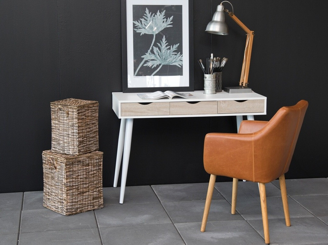 Uredski stol Norsica 113 (Bijela + Hrast)