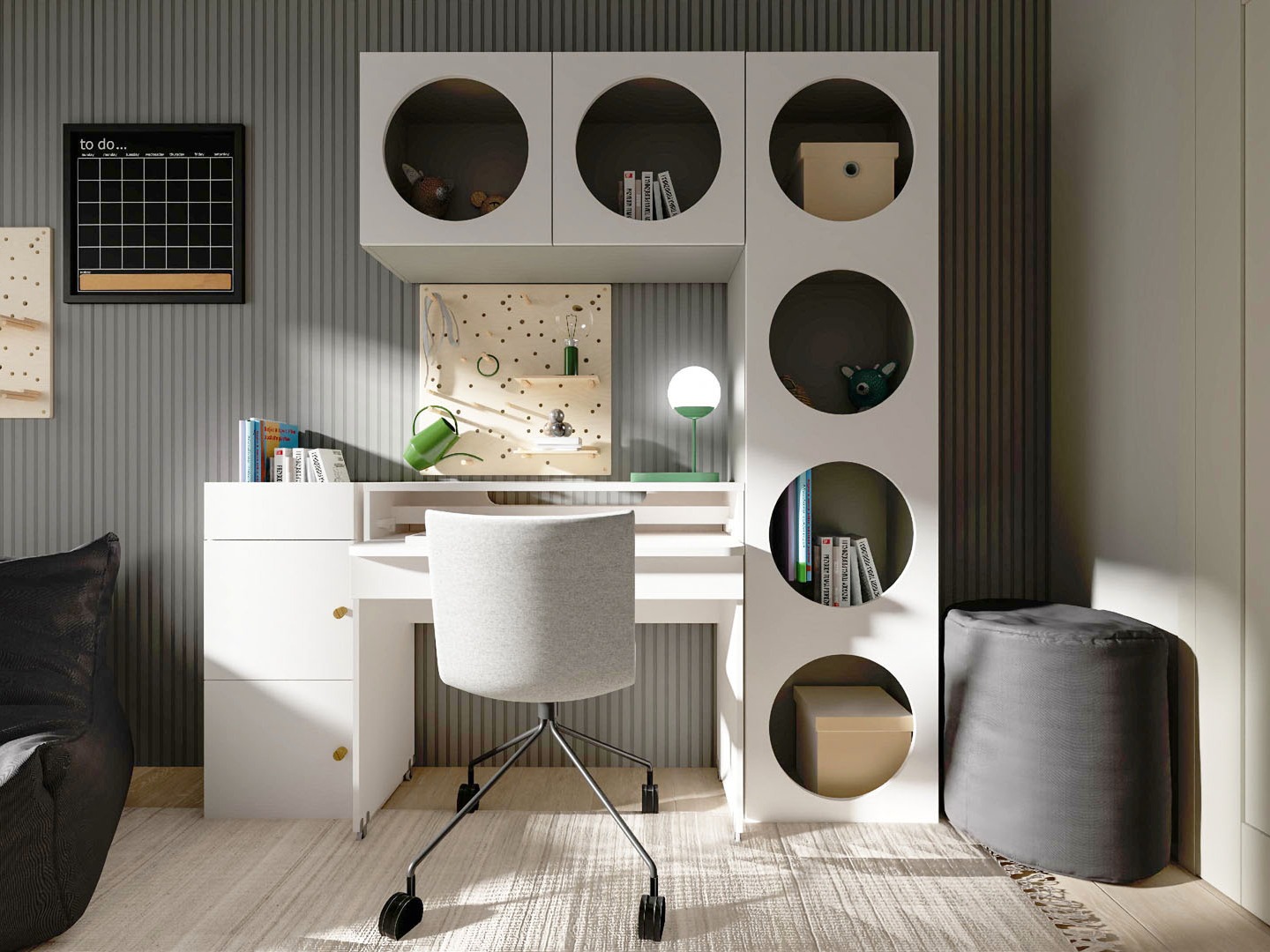 Polica Tornolo 116 (Siva + Bijela)