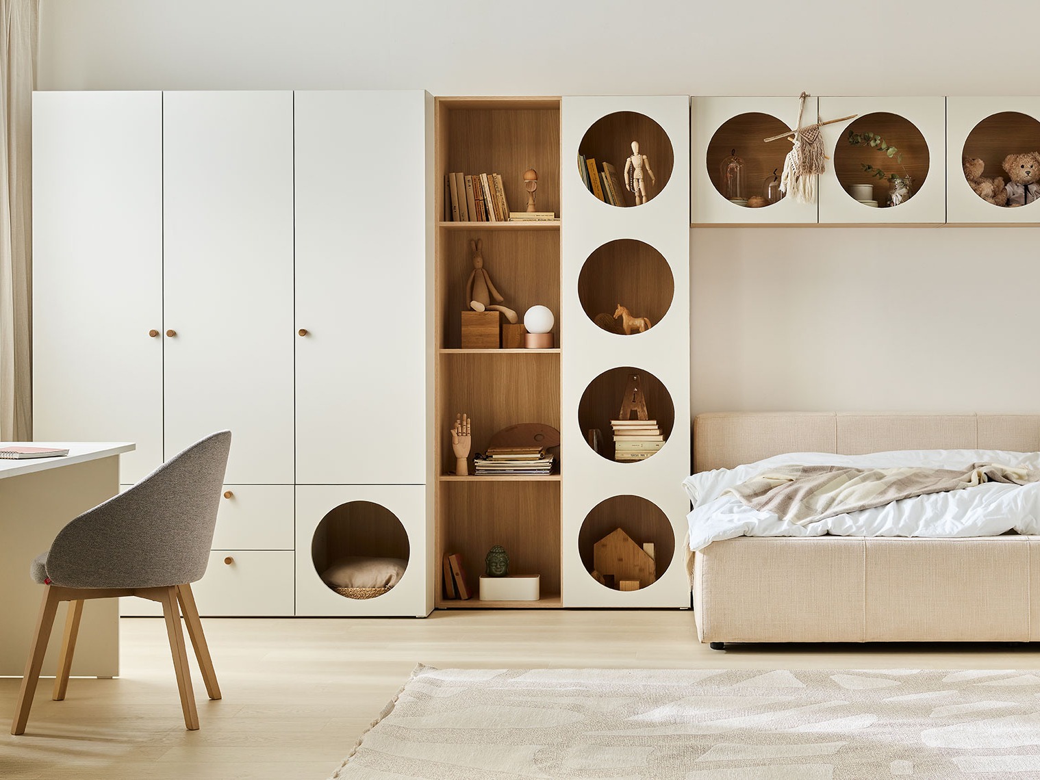 Polica Tornolo 117 (Svijetli hrast + Bijela)