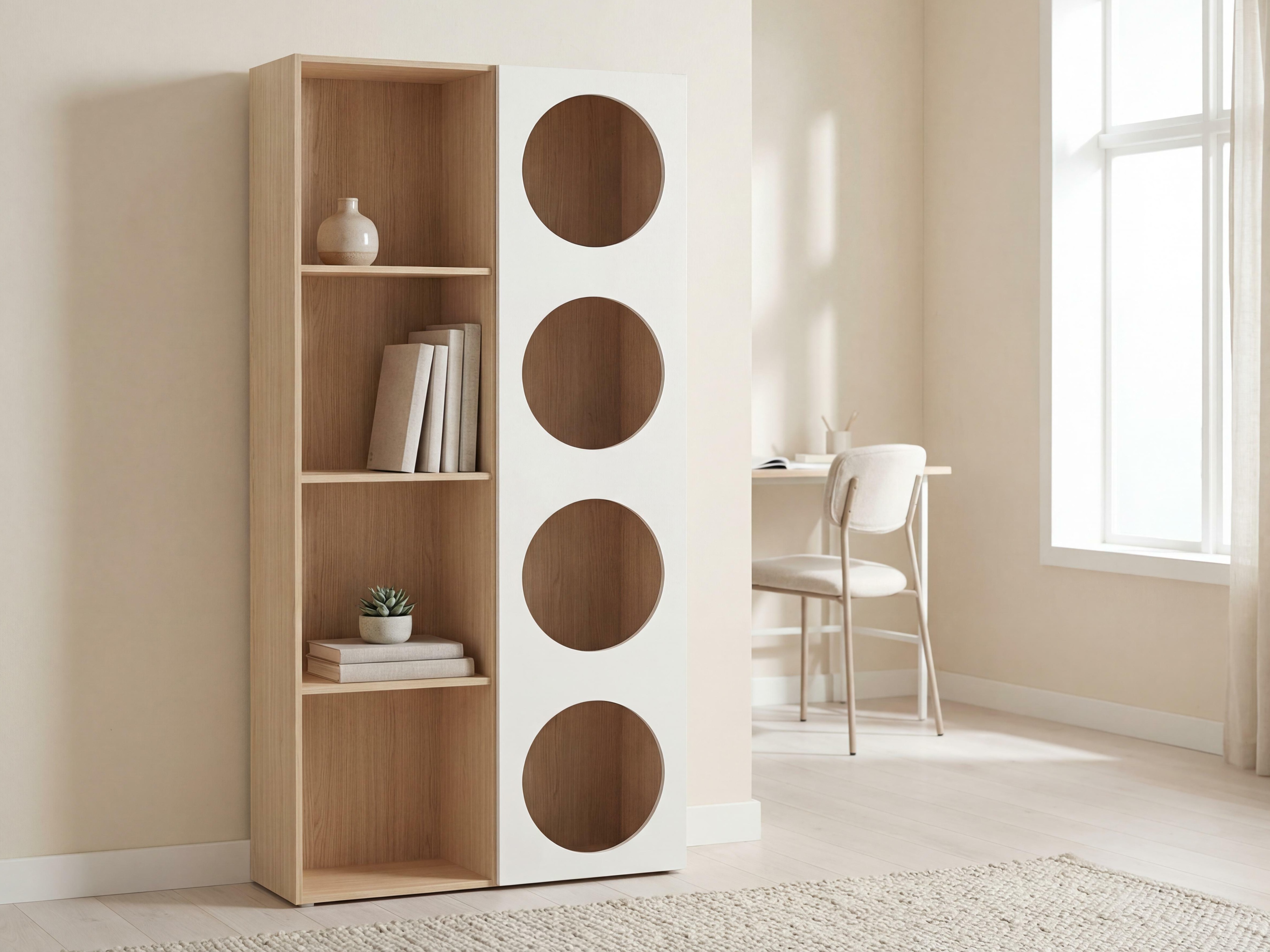 Polica Tornolo 117 (Svijetli hrast + Bijela)