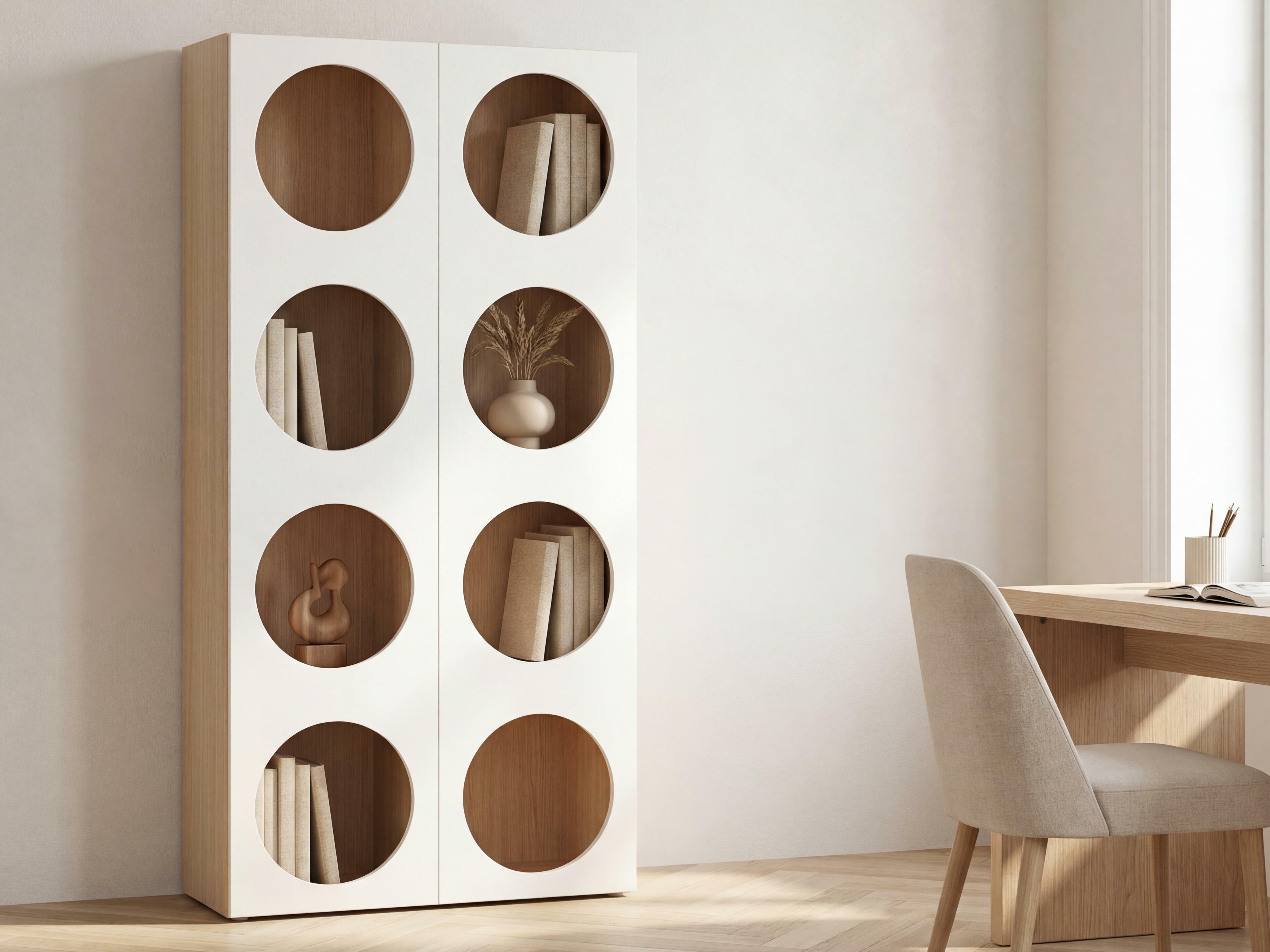 Polica Tornolo 118 (Svijetli hrast + Bijela)