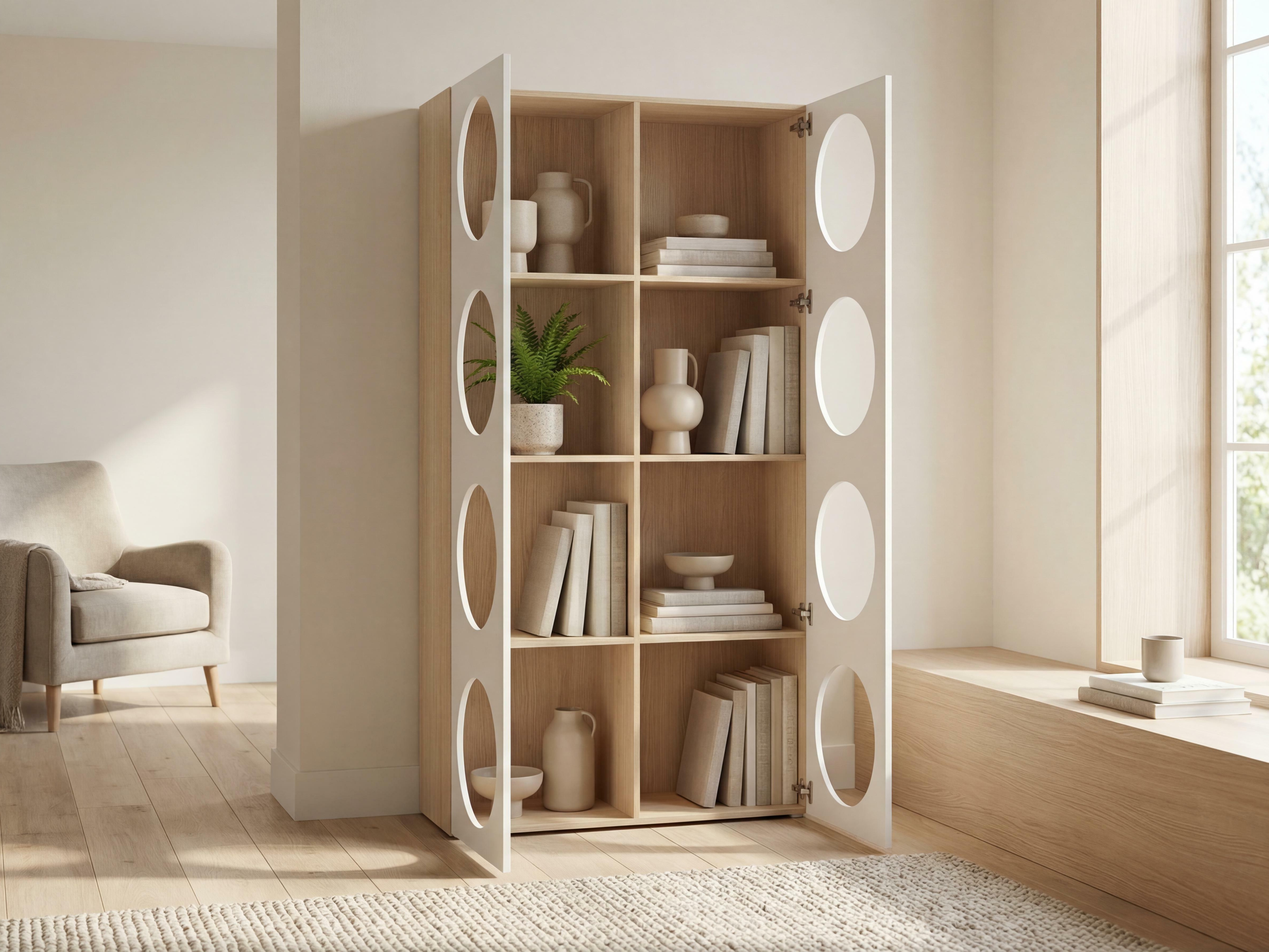 Polica Tornolo 118 (Svijetli hrast + Bijela)