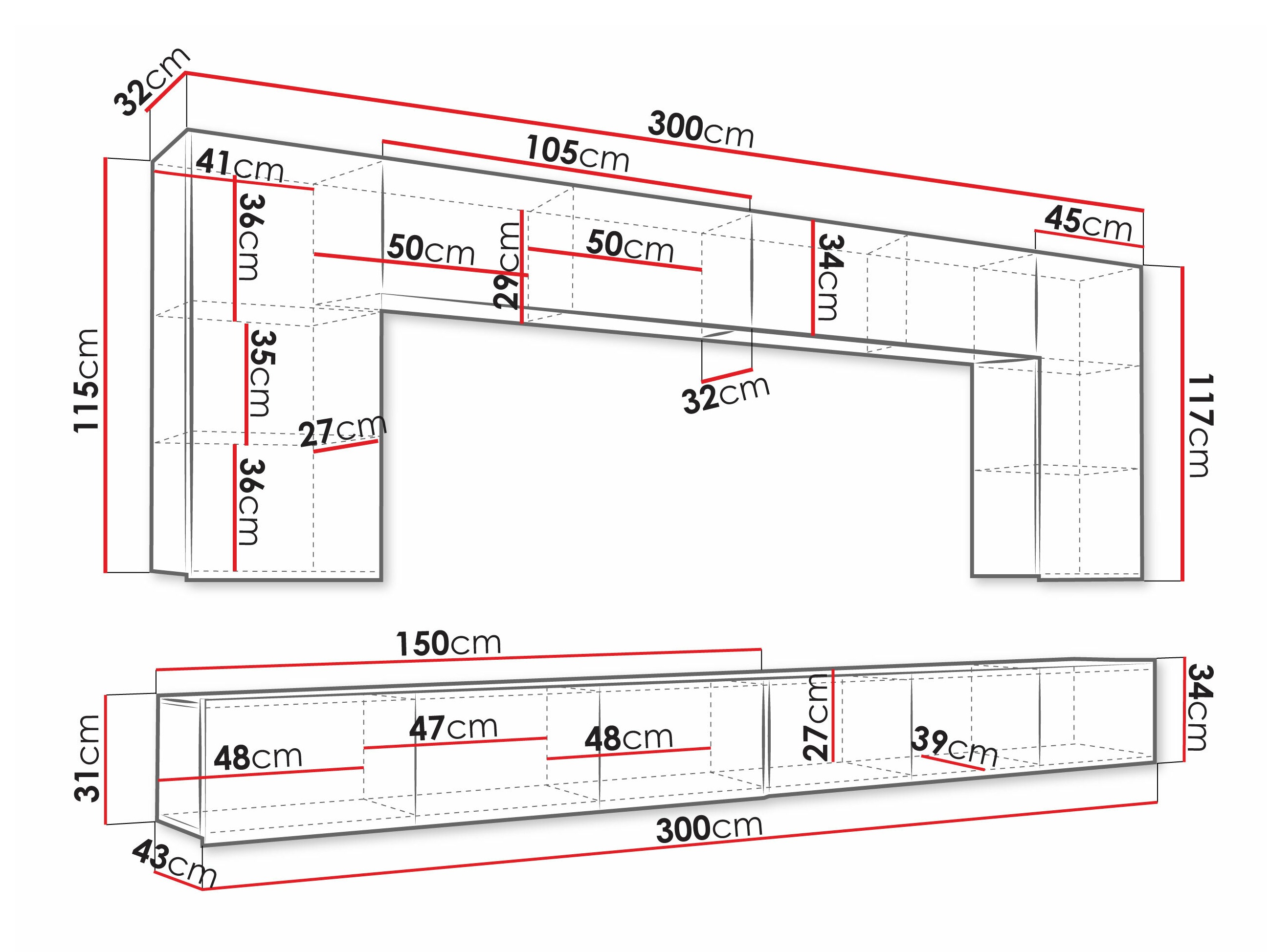 Set za dnevni boravak Remus XIII (Bijela + Sjajno bijela)
