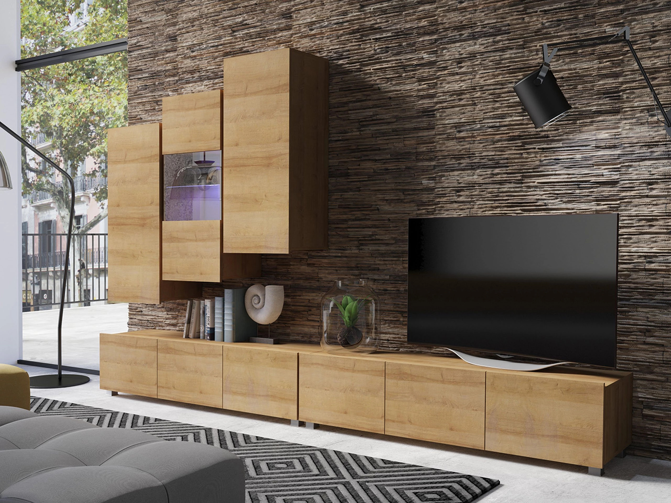 Set za dnevni boravak Remus XVII (Zlatni hrast)