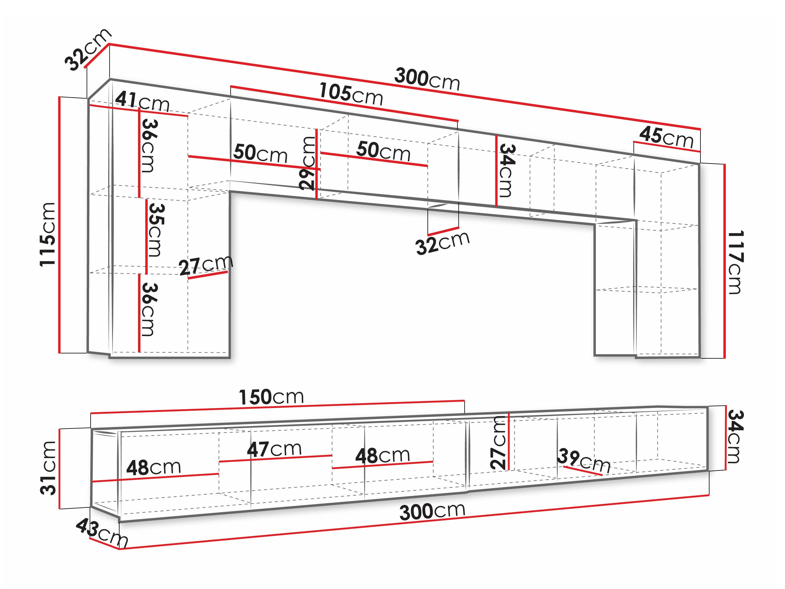 Set za dnevni boravak Tivdalu 135 (Crna + Sjajno crna)