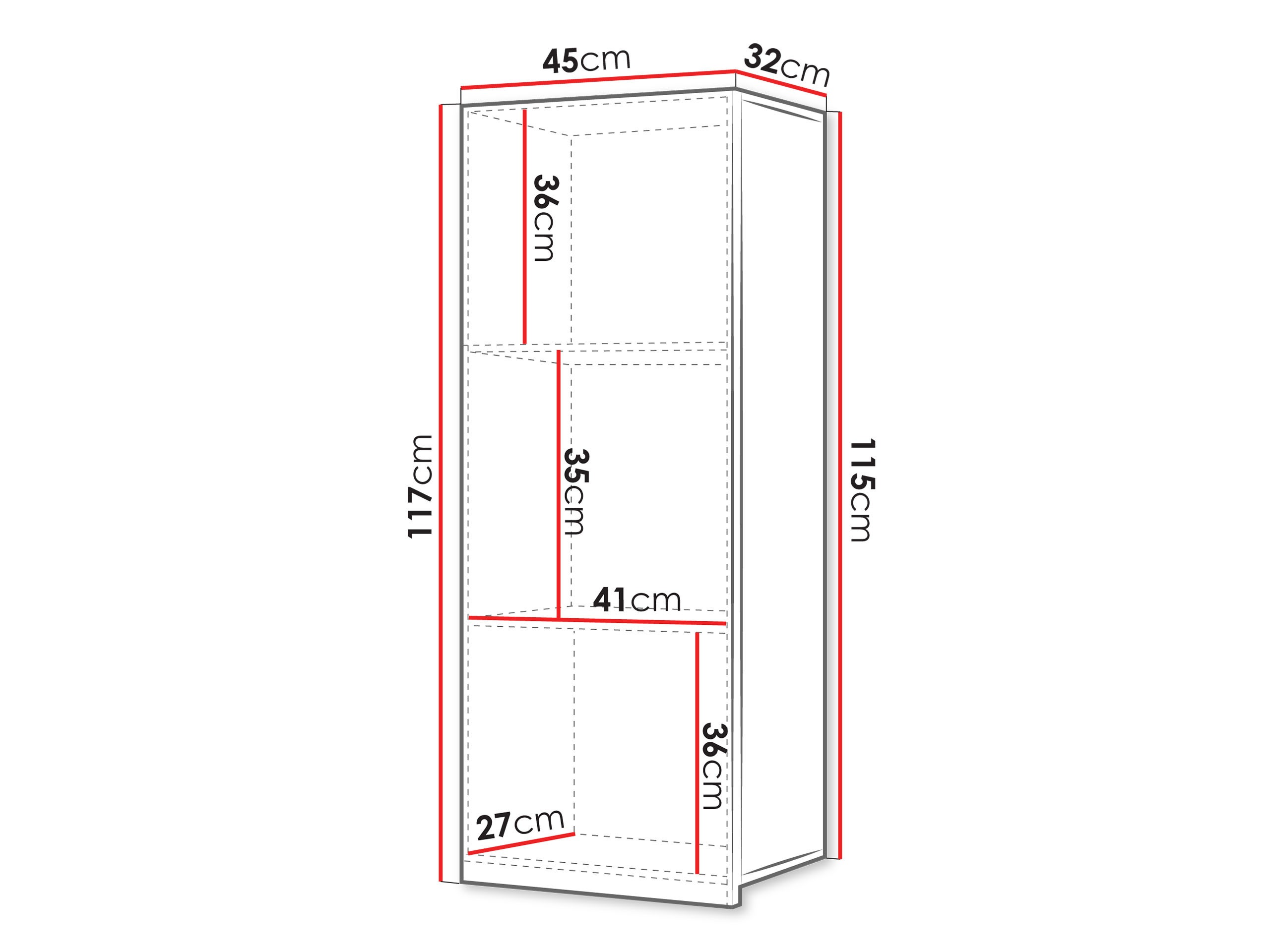 Zidni ormarić Remus III (Crna + Sjajno crna)