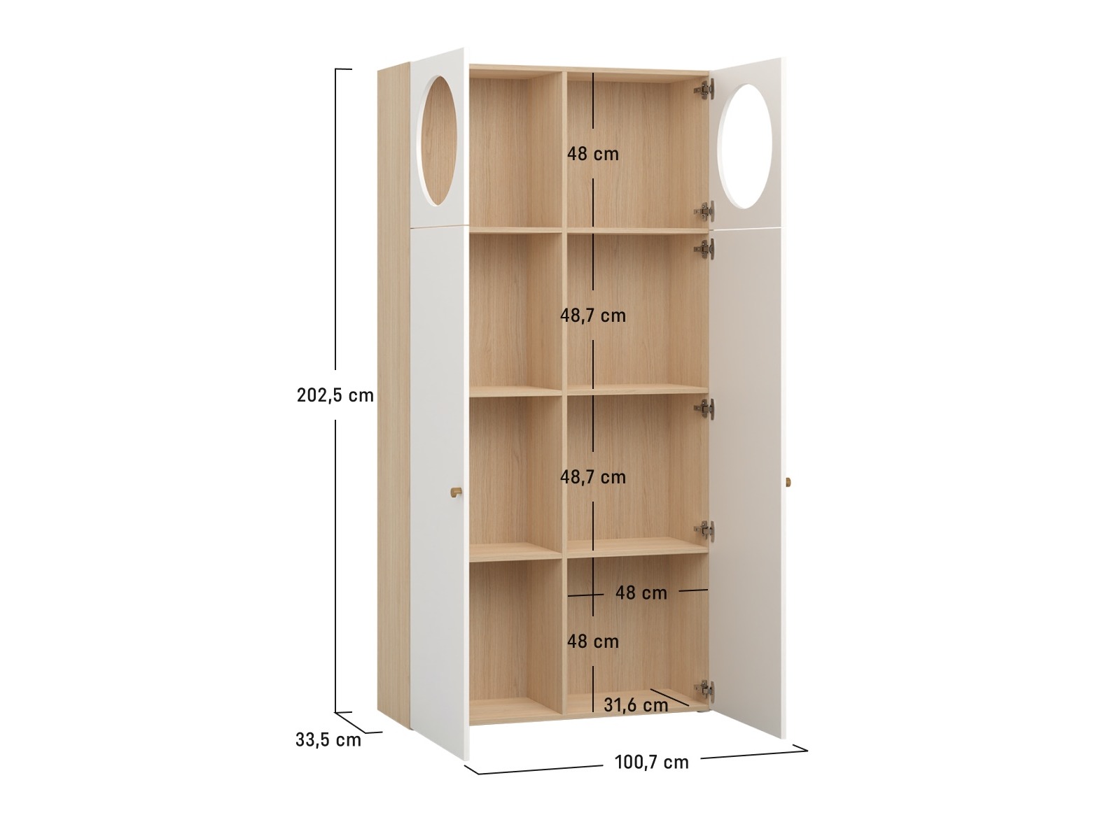 Polica Tornolo 119 (Siva + Bijela)