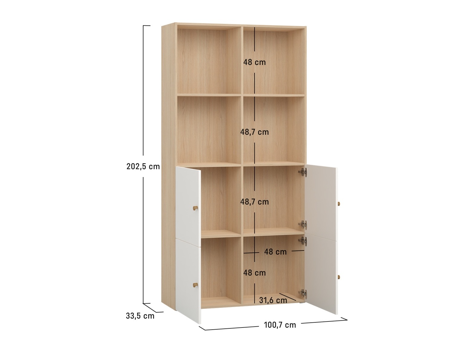 Polica Tornolo 120 (Siva + Bijela)