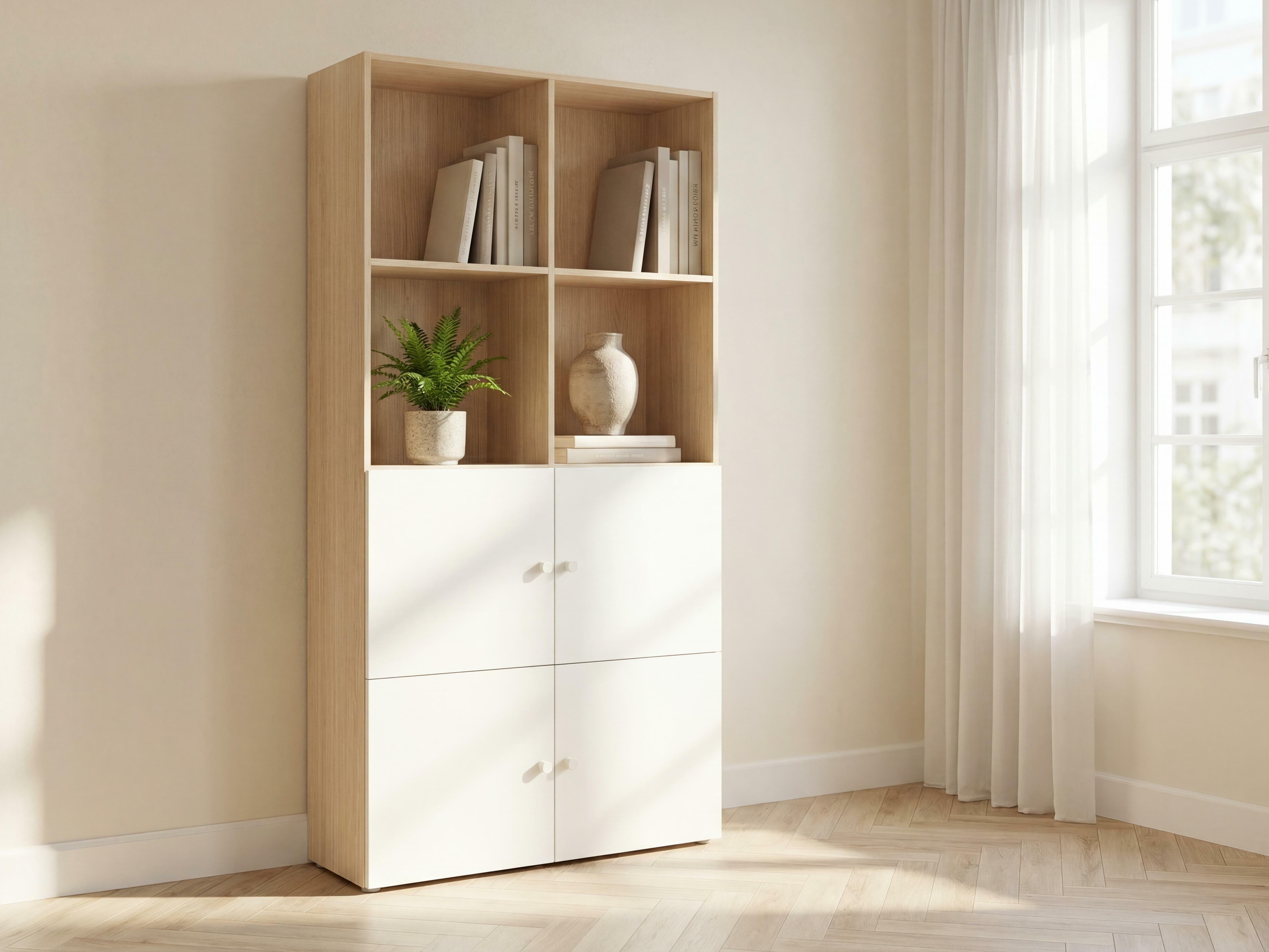 Polica Tornolo 120 (Svijetli hrast + Bijela)