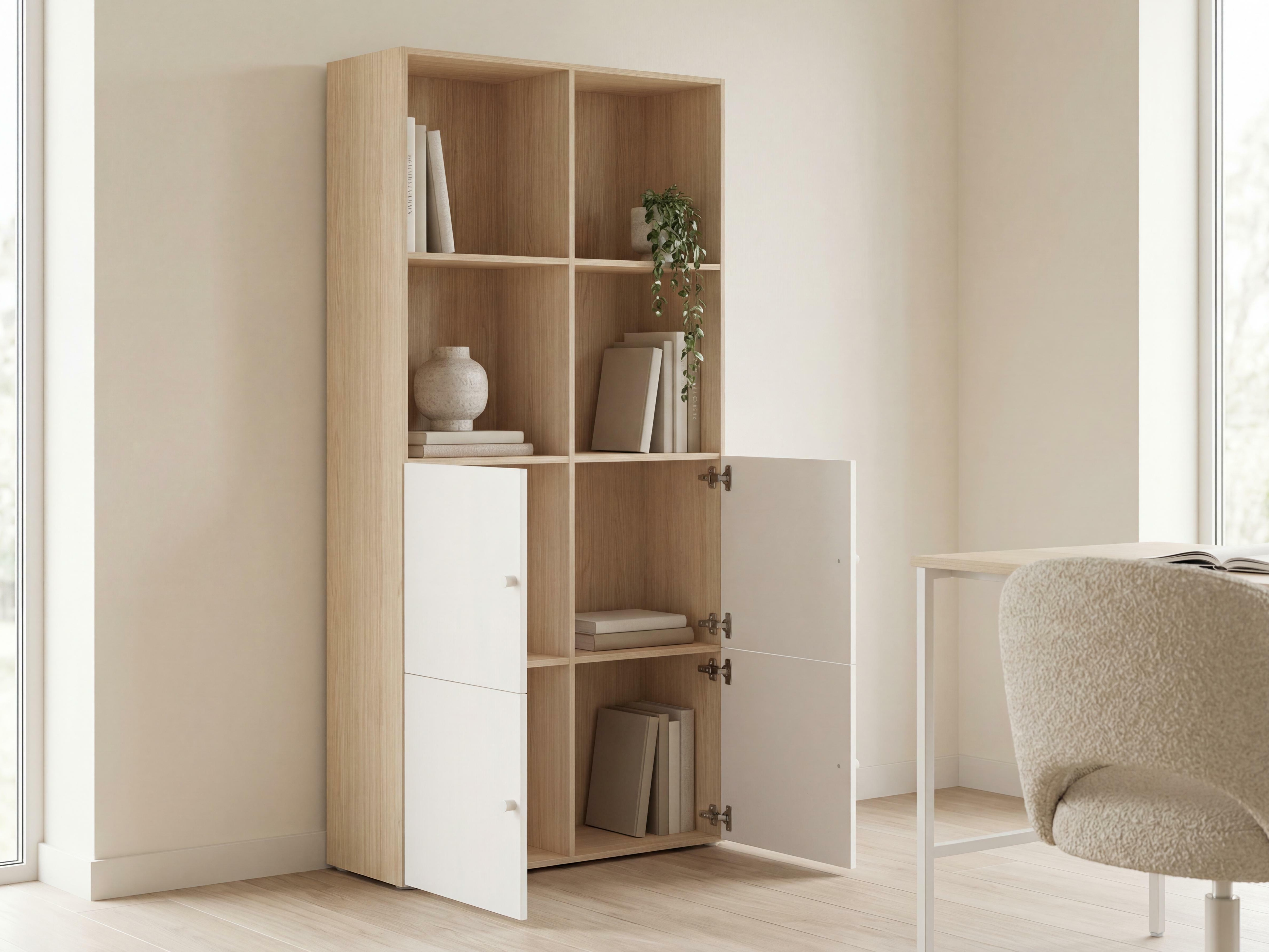 Polica Tornolo 120 (Svijetli hrast + Bijela)