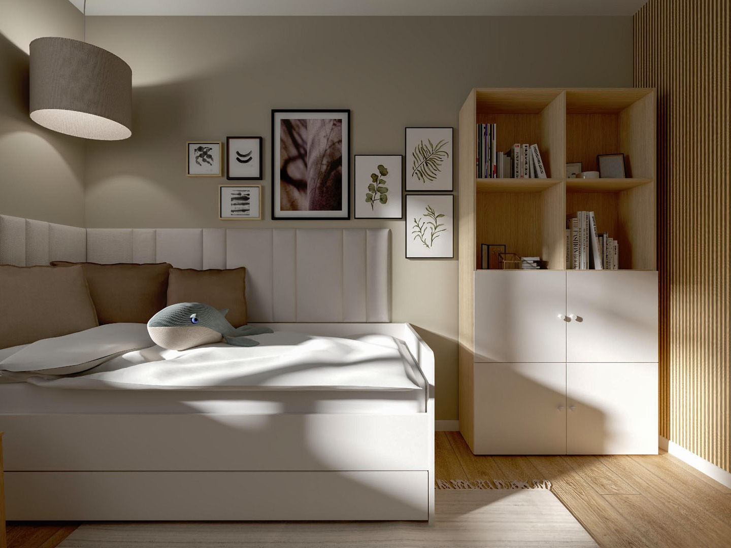 Polica Tornolo 120 (Svijetli hrast + Bijela)